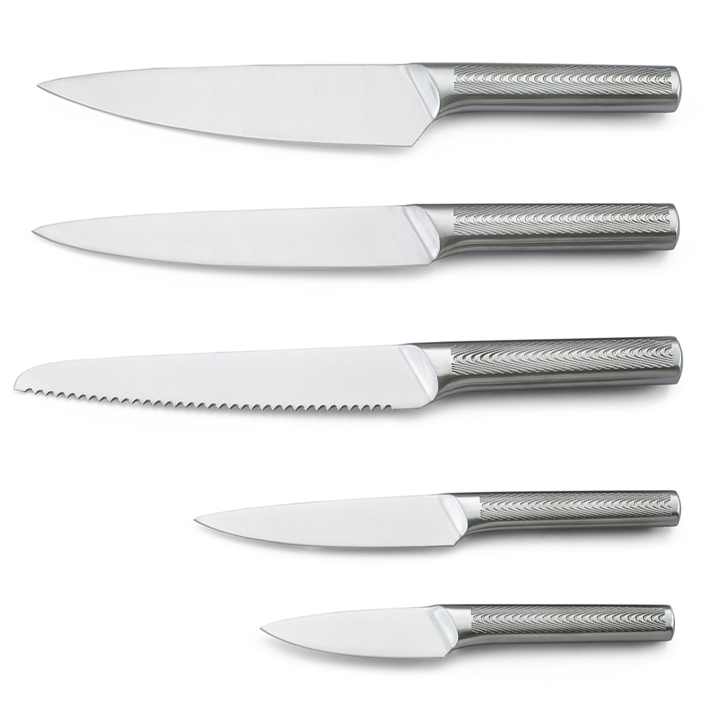 Набор ножей в подставке Fissman Lotus 5 шт, цвет серебристый - фото 2