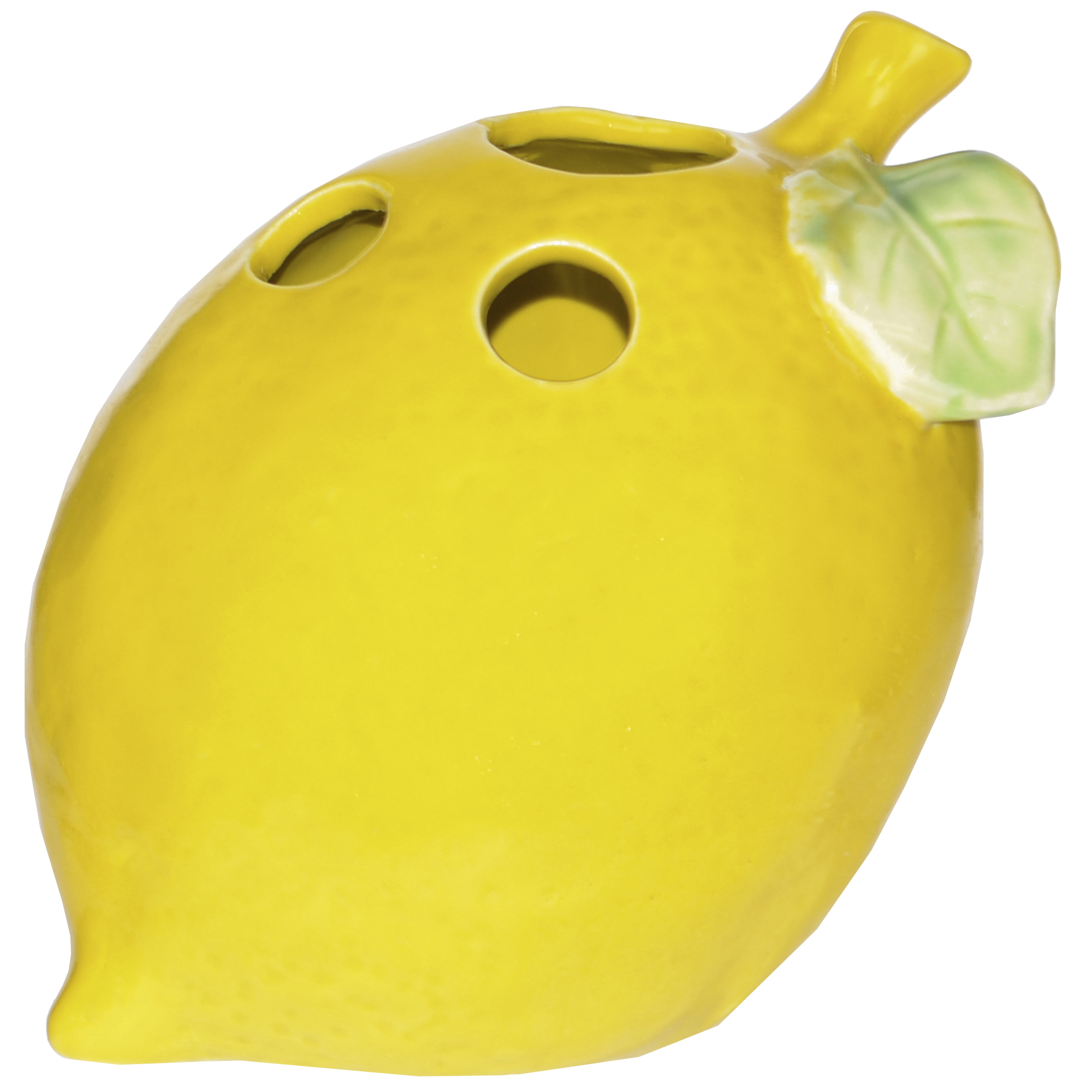 фото Ваза керамическая kaemingk обиход лимон жёлтая 13,5х15,5х15 см