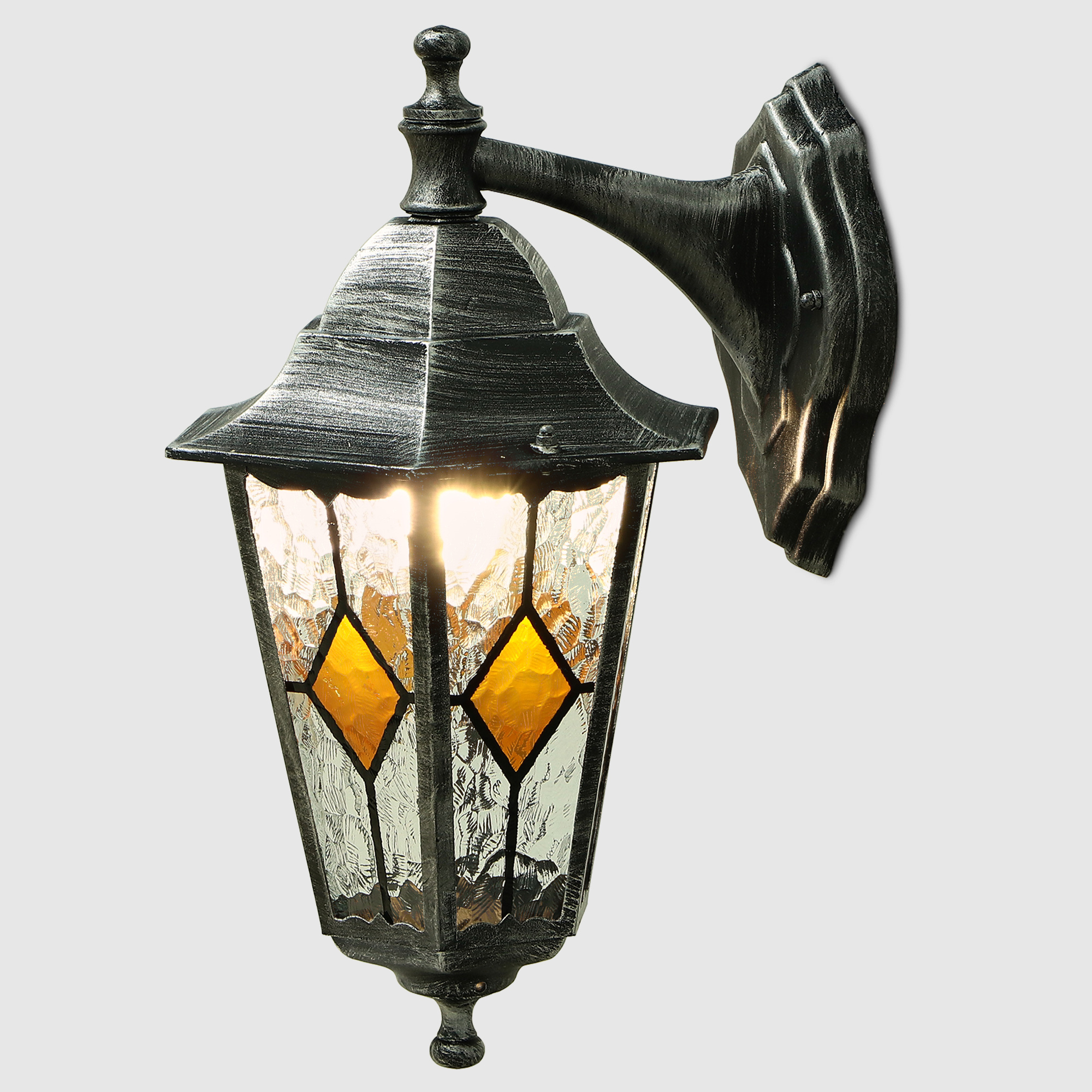 Настенный светильник Amber Lamp садовый 8002LB черное серебро - фото 2