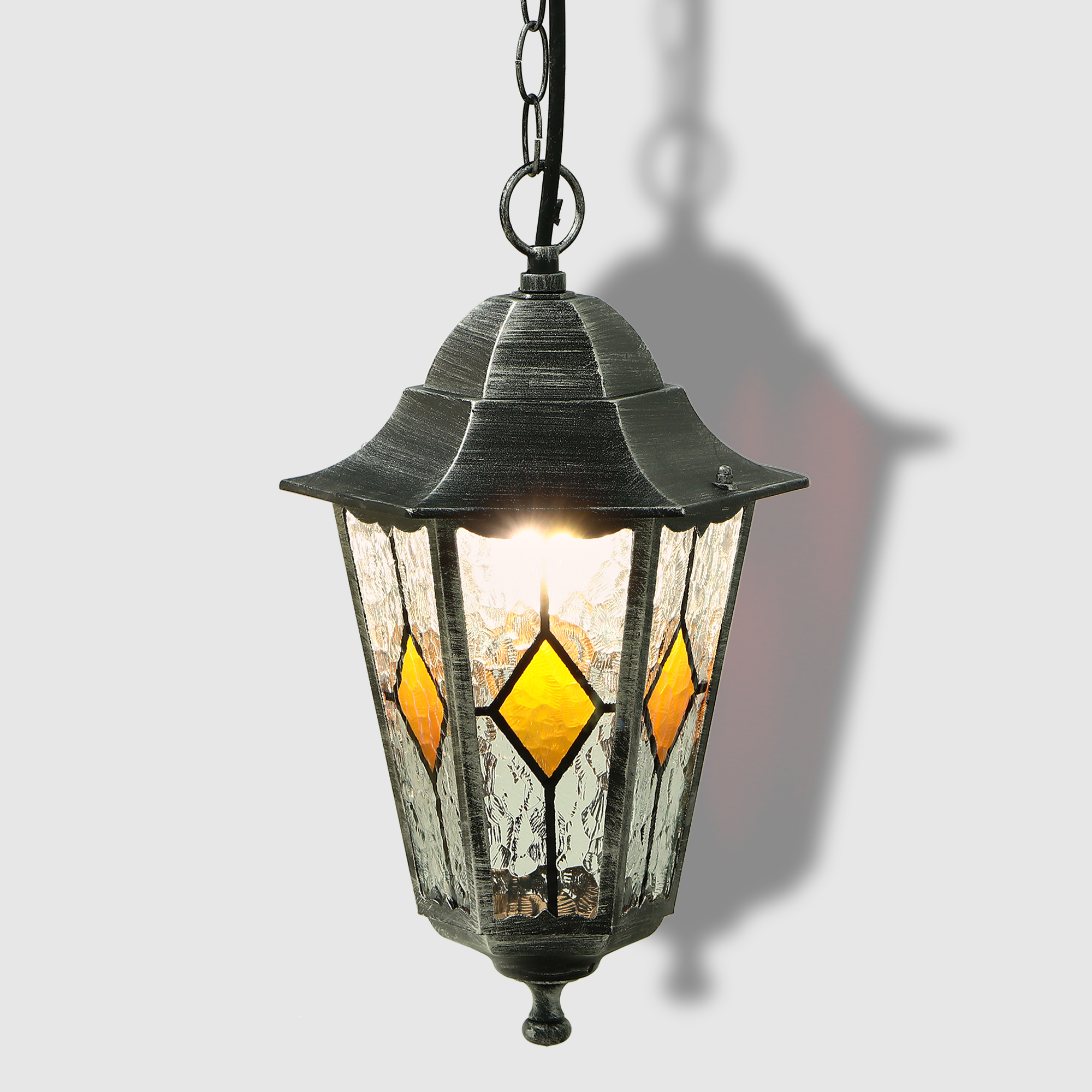 Светильник подвесной Amber Lamp садовый 8005LB черное серебро - фото 4