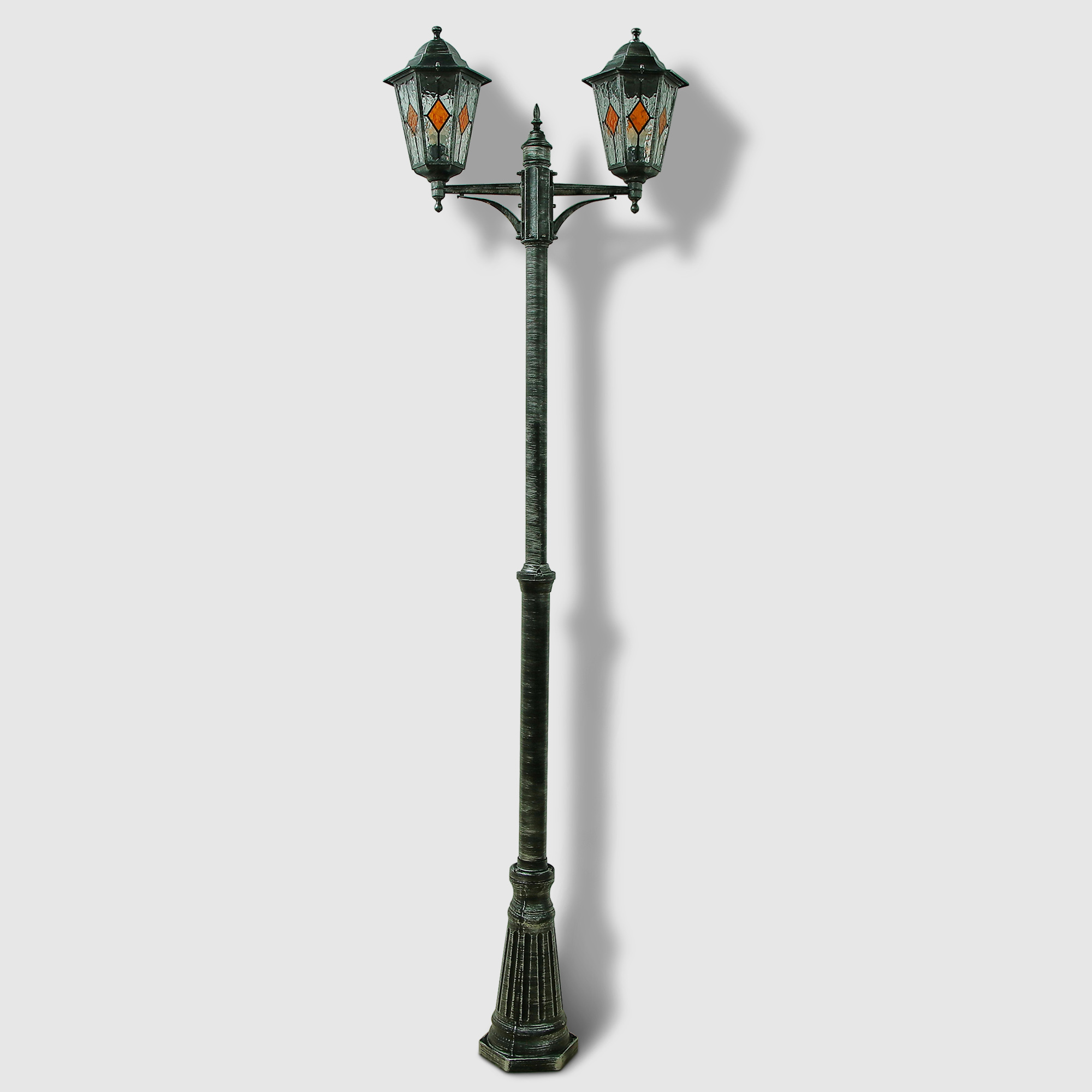 Светильник напольный Amber Lamp 9002B садовый черное серебро - фото 1