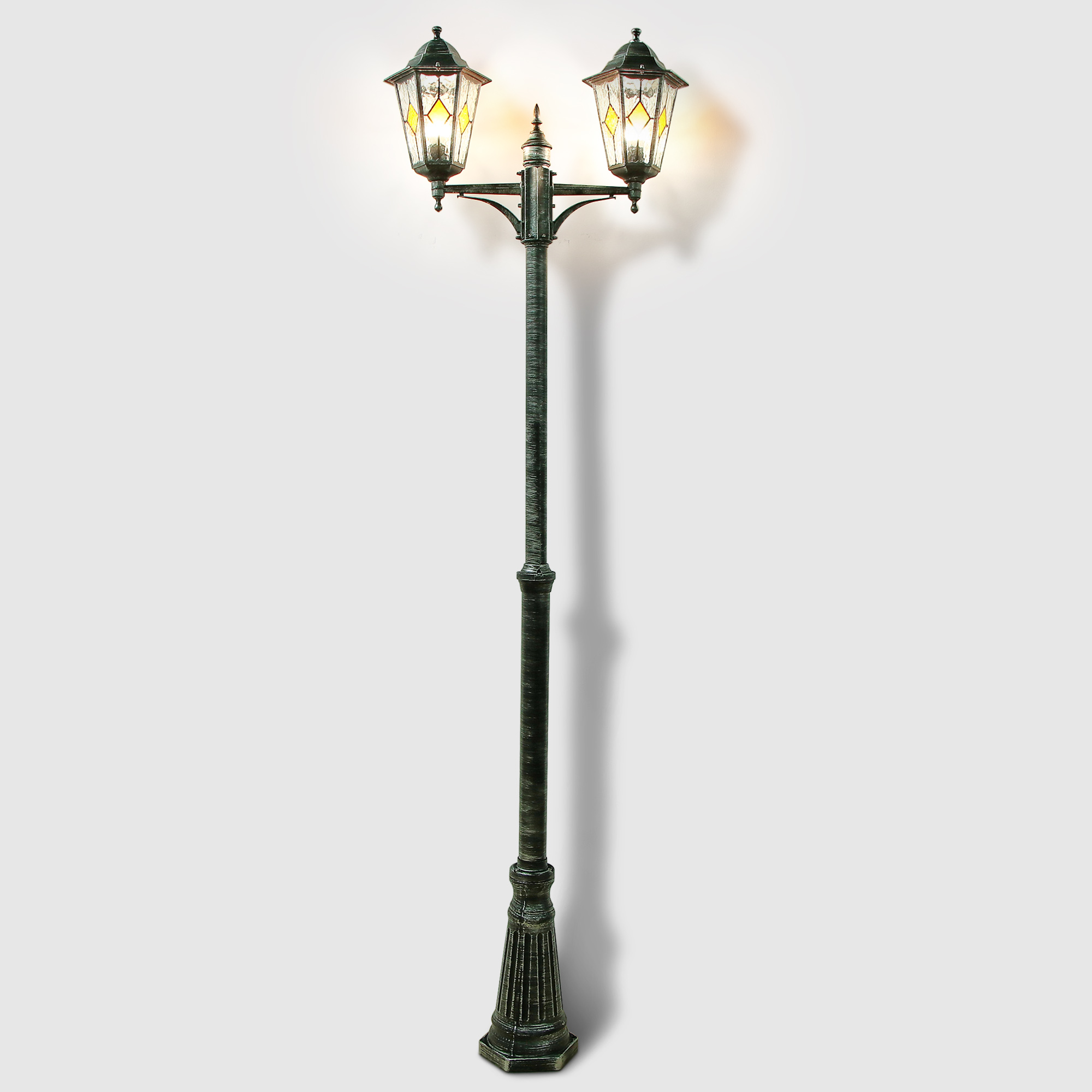 Светильник напольный Amber Lamp 9002B садовый черное серебро - фото 2