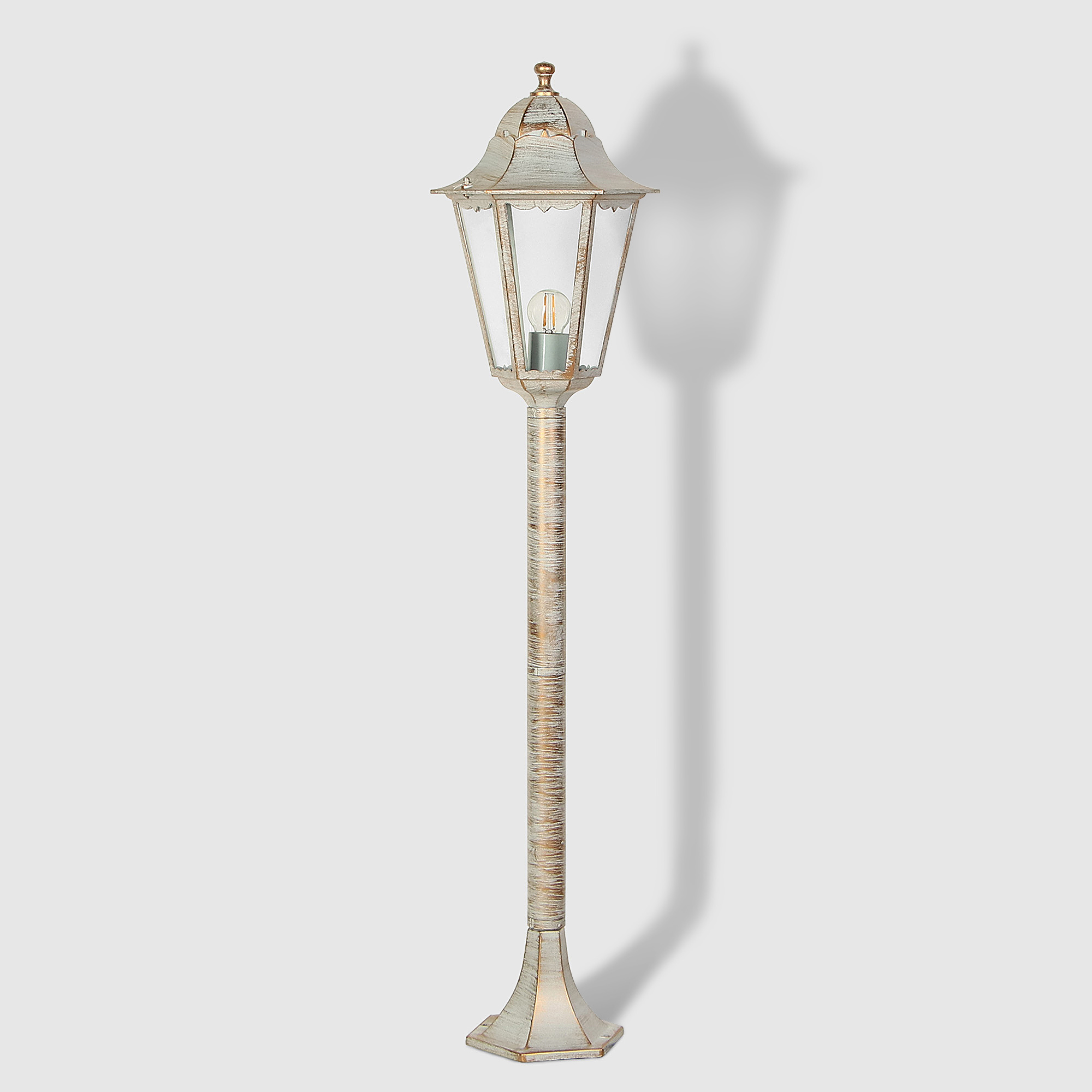 Светильник садовый Amber Lamp 8007LA напольный IP44 E27 100Вт, белое золото, цвет белое золото, прозрачный - фото 1