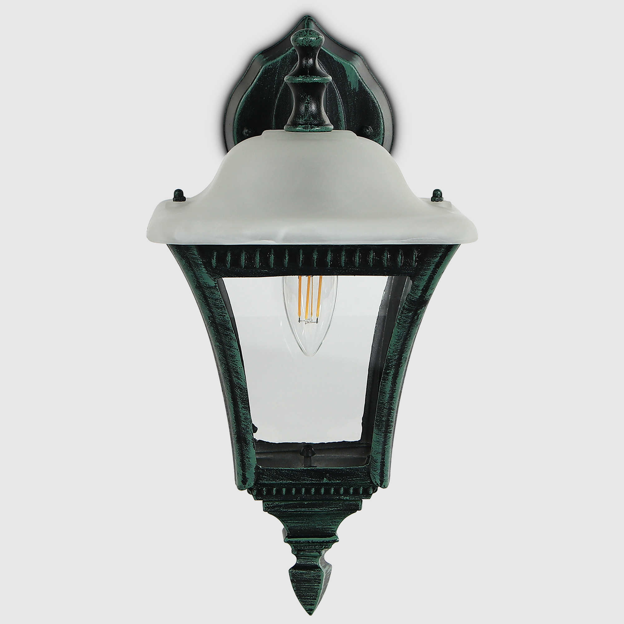 фото Светильник садовый amber lamp am8012a ip44 e27 100вт, темно-зеленый