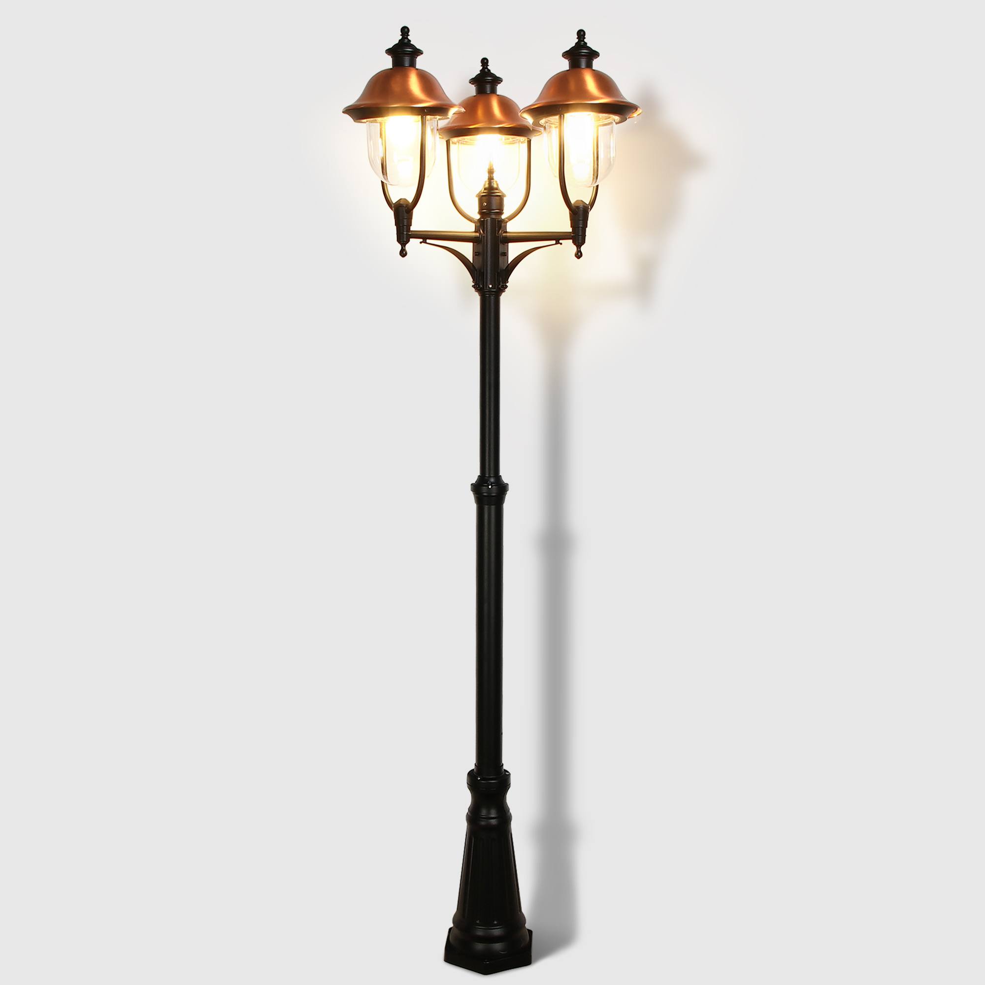 фото Светильник садовый amber lamp 9033a напольный ip44 e27 100вт, черный/медь