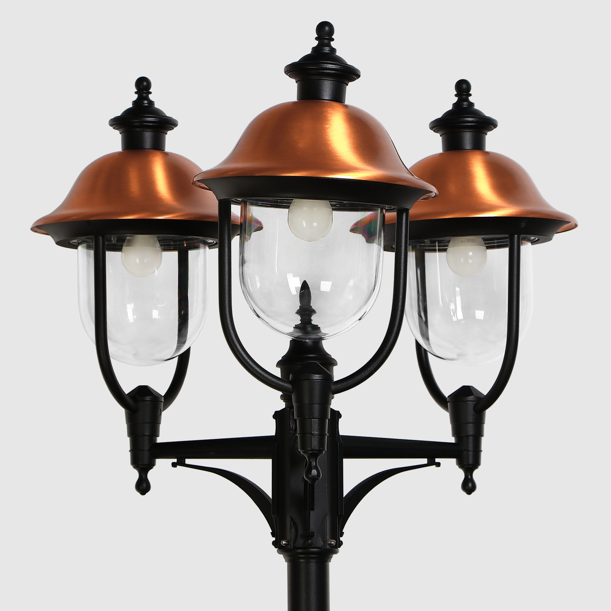 фото Светильник садовый amber lamp 9033a напольный ip44 e27 100вт, черный/медь