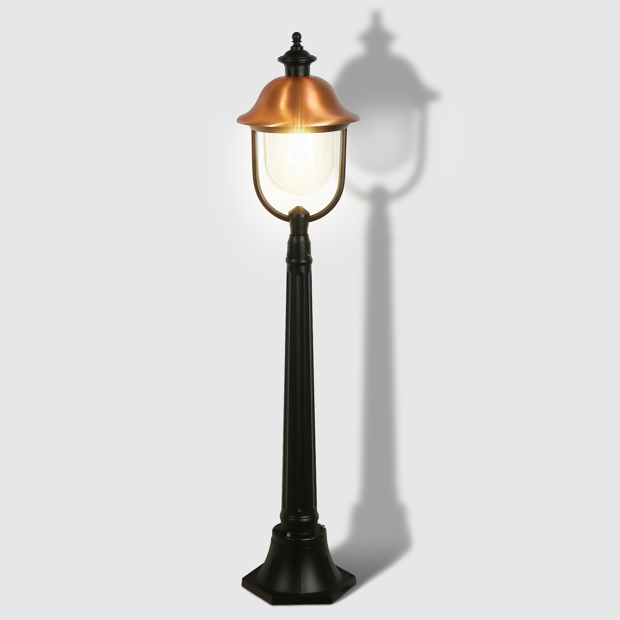 фото Светильник садовый amber lamp 8257a ip44 e27 100вт напольный, черный-медь