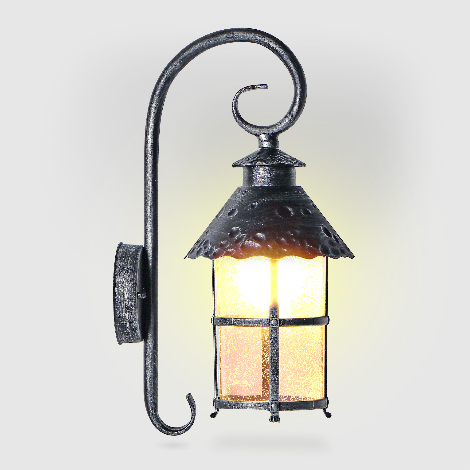Светильник настенный Amber Lamp 8732А садовый, черное серебро, цвет прозрачный - фото 2