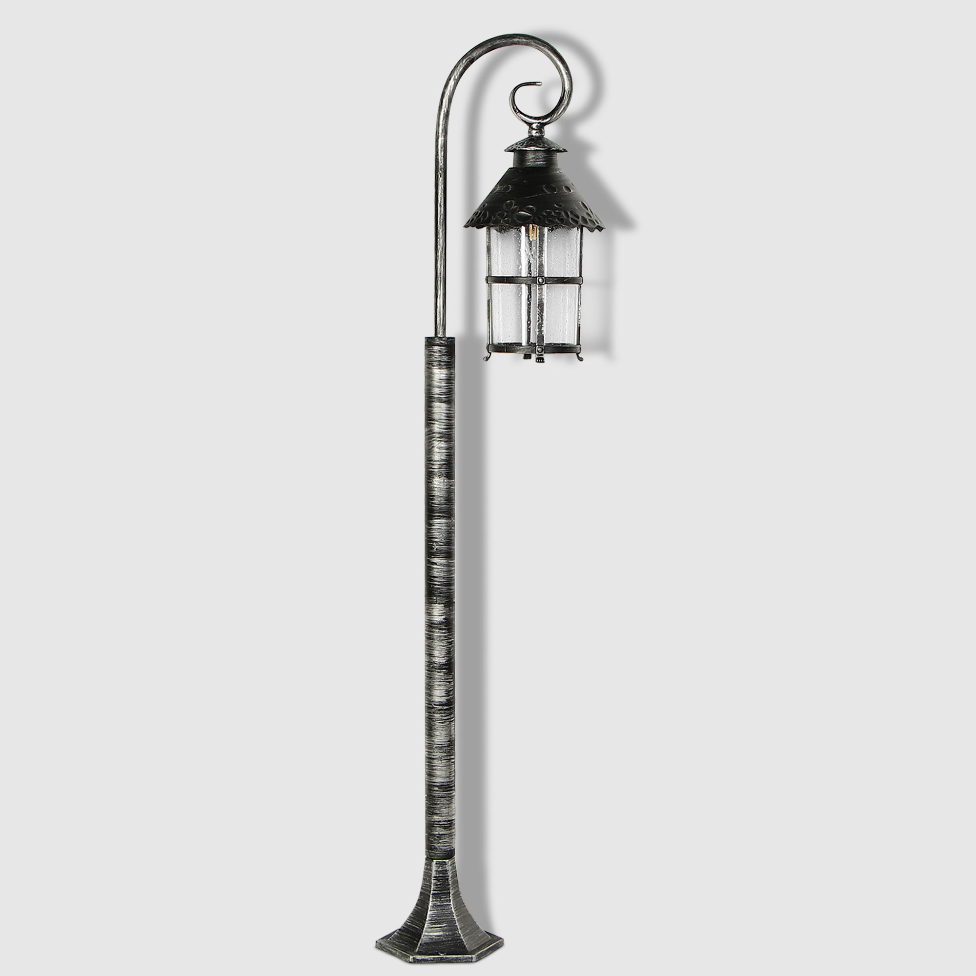 Светильник садовый Amber Lamp 8737 напольный IP23 E27 100Вт, чёрное серебро