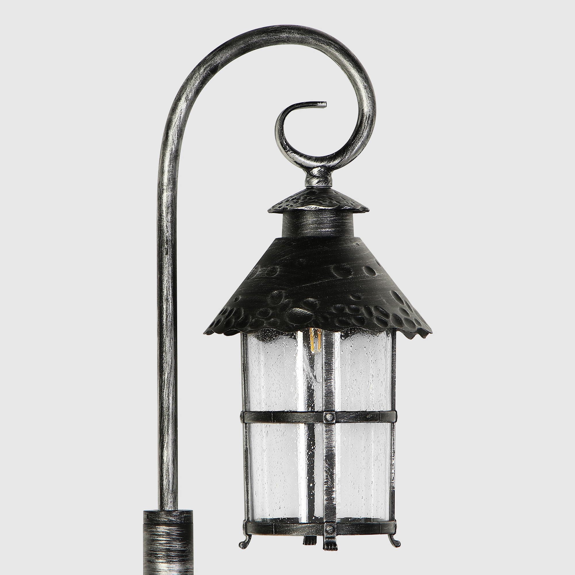 Светильник садовый Amber Lamp 8737 напольный IP23 E27 100Вт, чёрное серебро, цвет прозрачный, чёрное серебро - фото 3