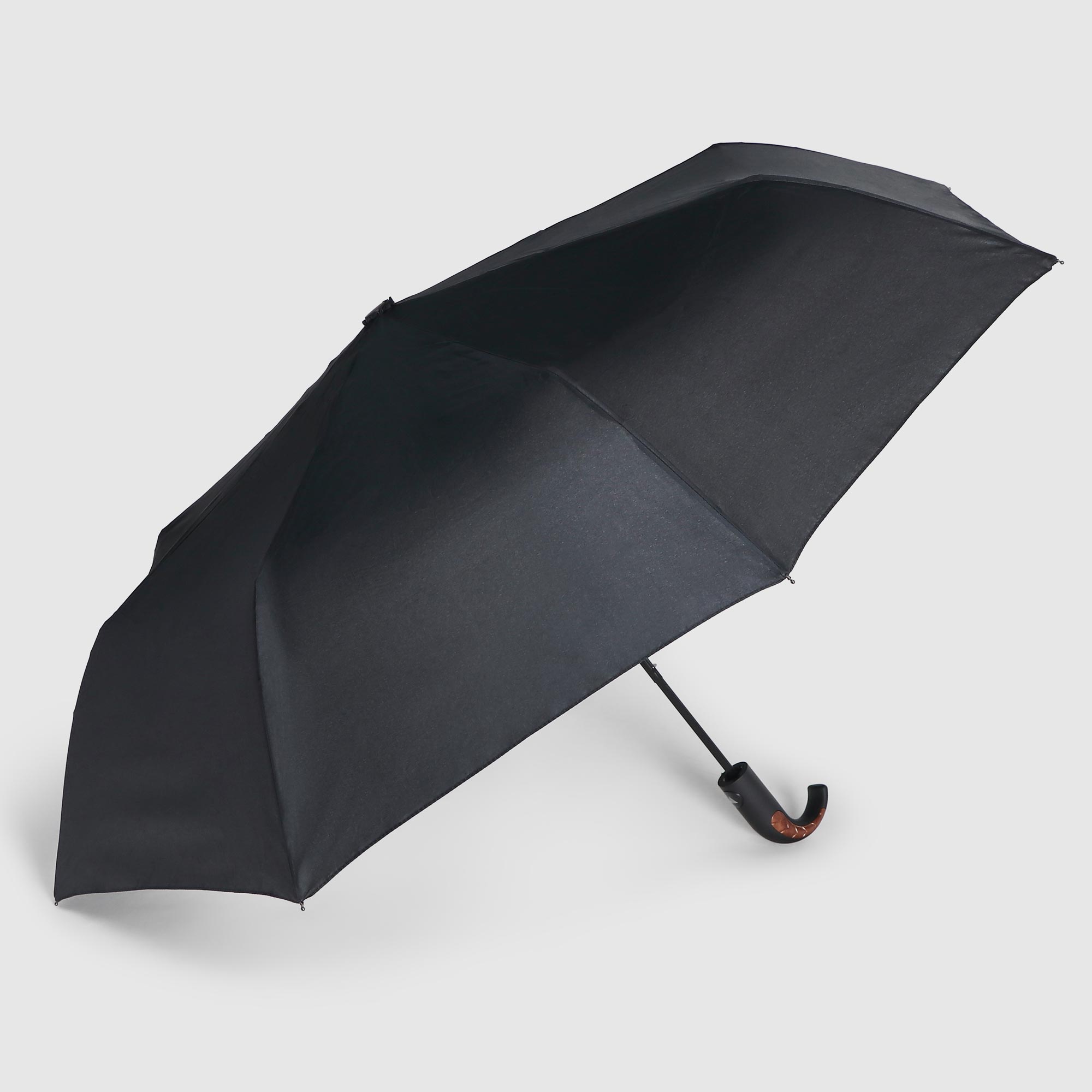 фото Ветроустойчивый зонт jiemailong полуавтоматический чёрный 56 см