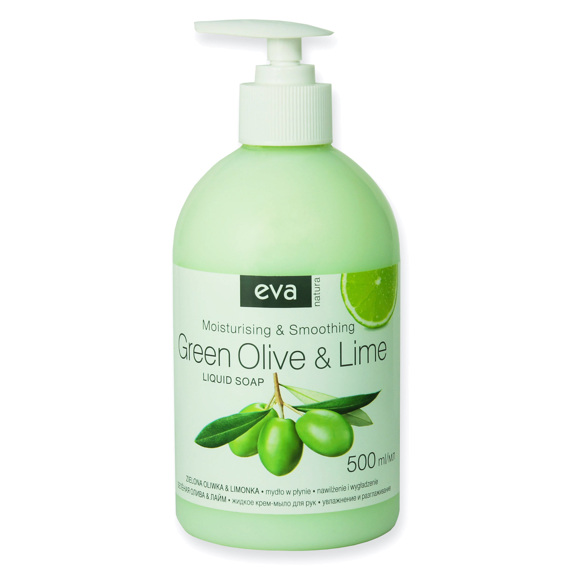 фото Жидкое крем-мыло eva natura "зелёная олива и лайм" 500 мл pollena eva