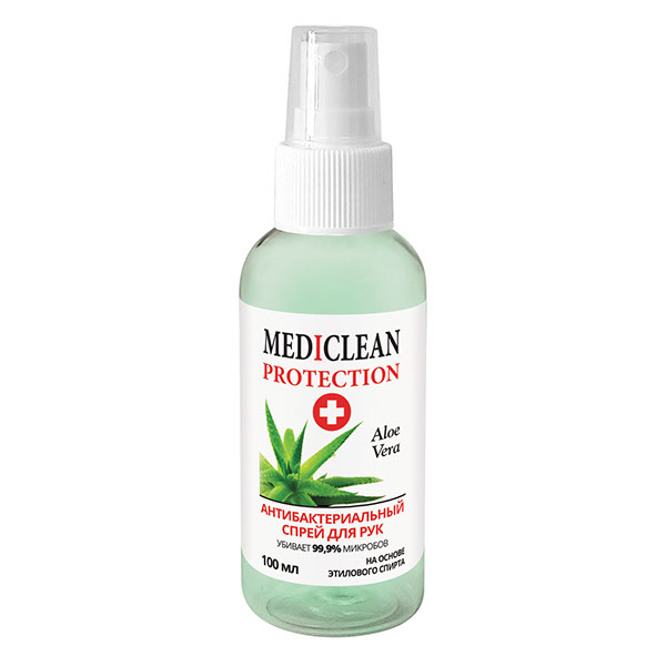 Спрей для рук антибактериальный Mediclean Protection Hand Sanitazer Aloe Vera 100 мл
