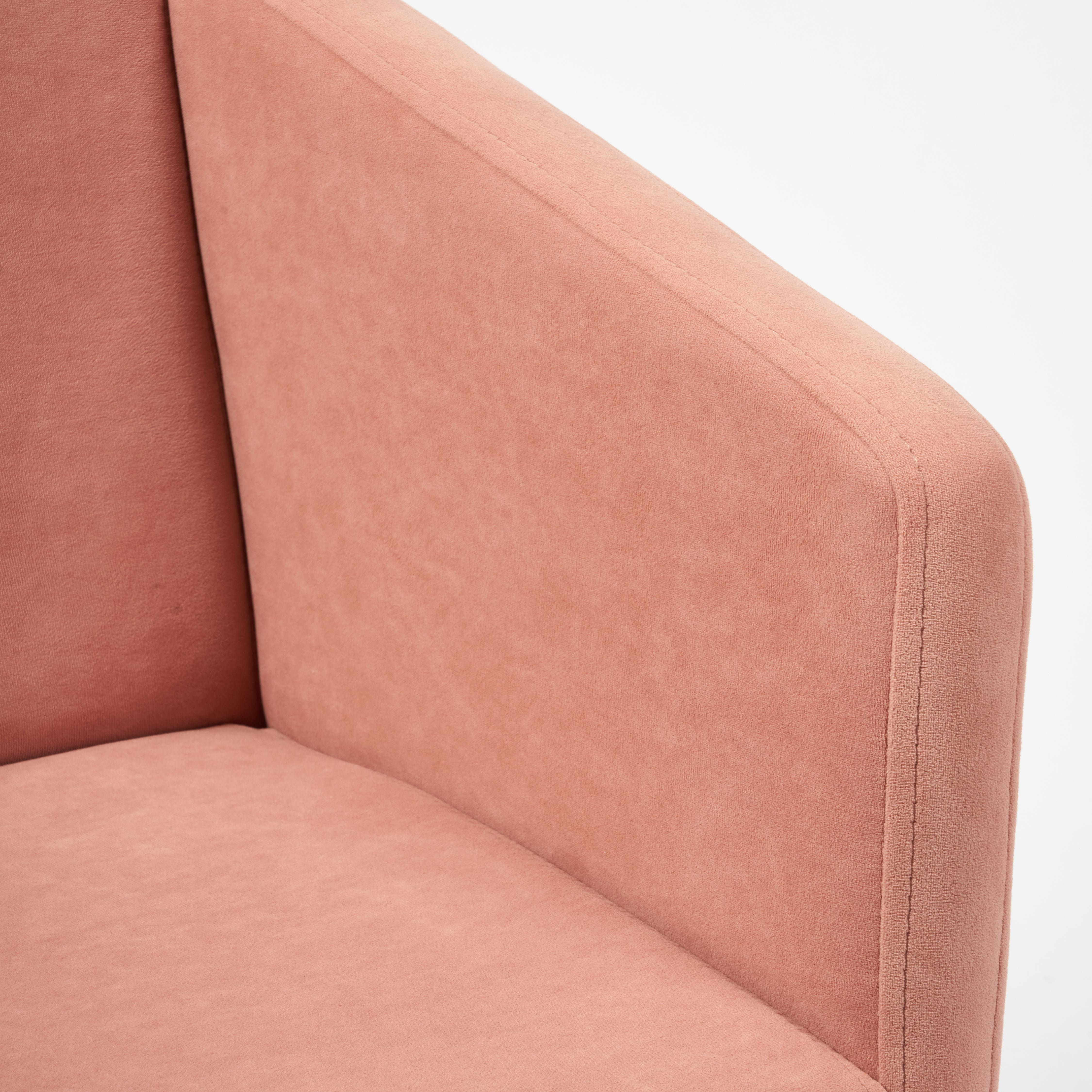 Купить Кресло ТС 61х39х98 см флок хром розовый 7