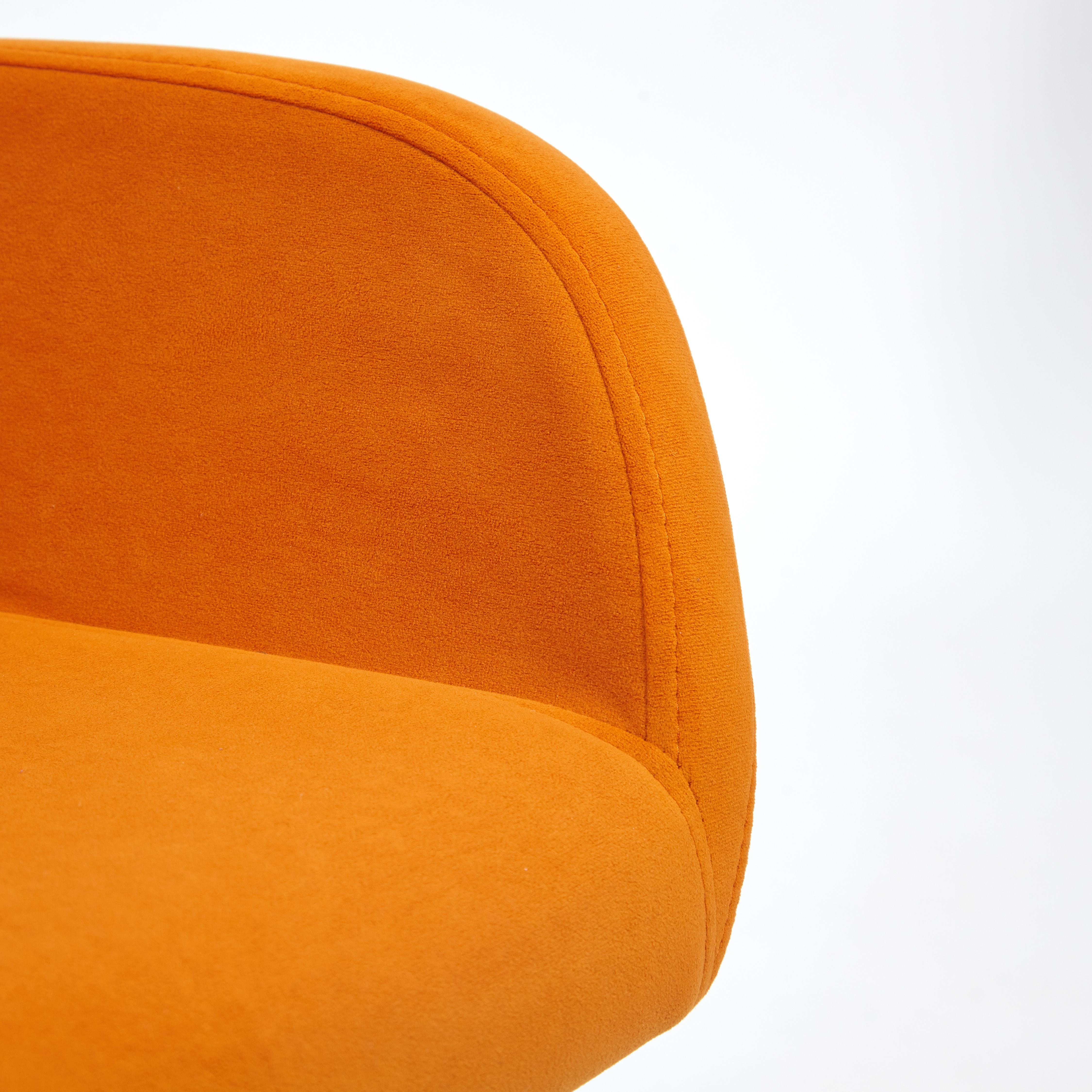Купить Кресло ТС 66х54х95 см флок хром оранжевый 6