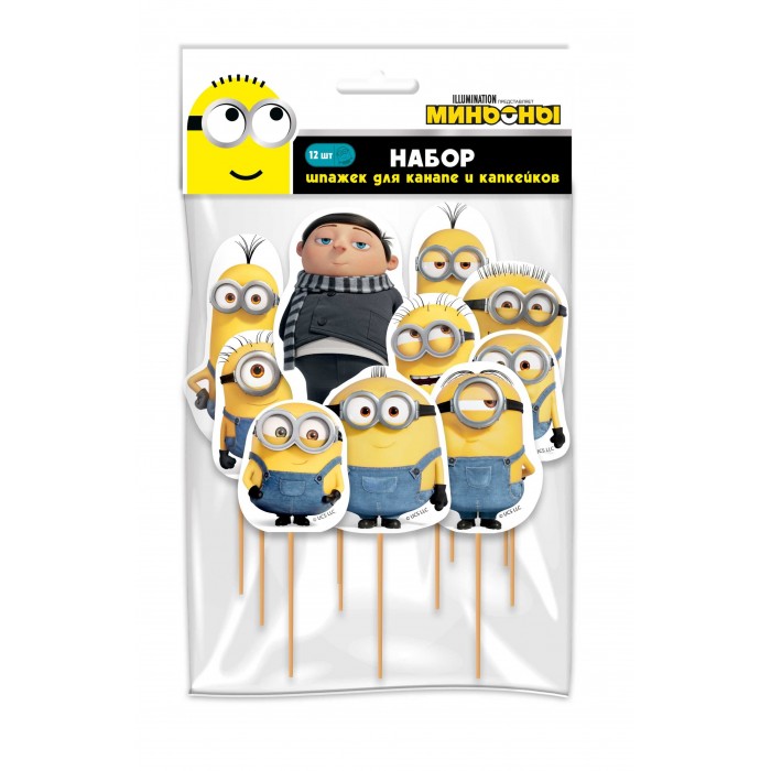 фото Набор шпажек для канапе nd play minions 2 minion 12шт