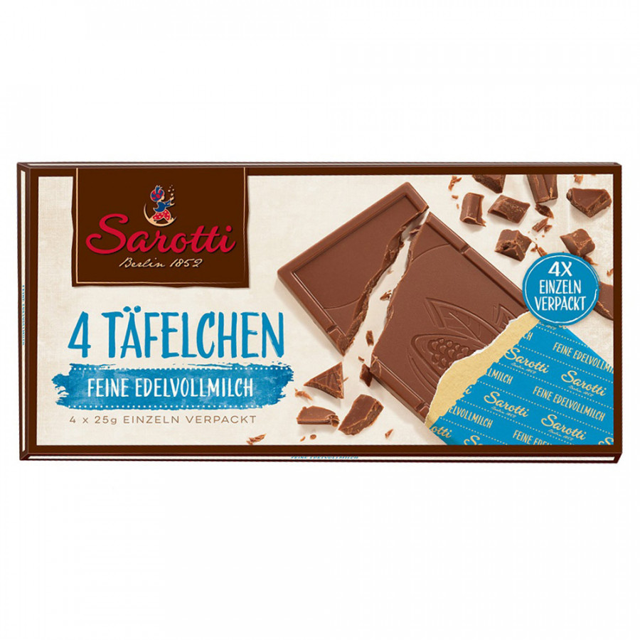 Шоколад Sarotti mini молочный, 4 штуки по 25 г