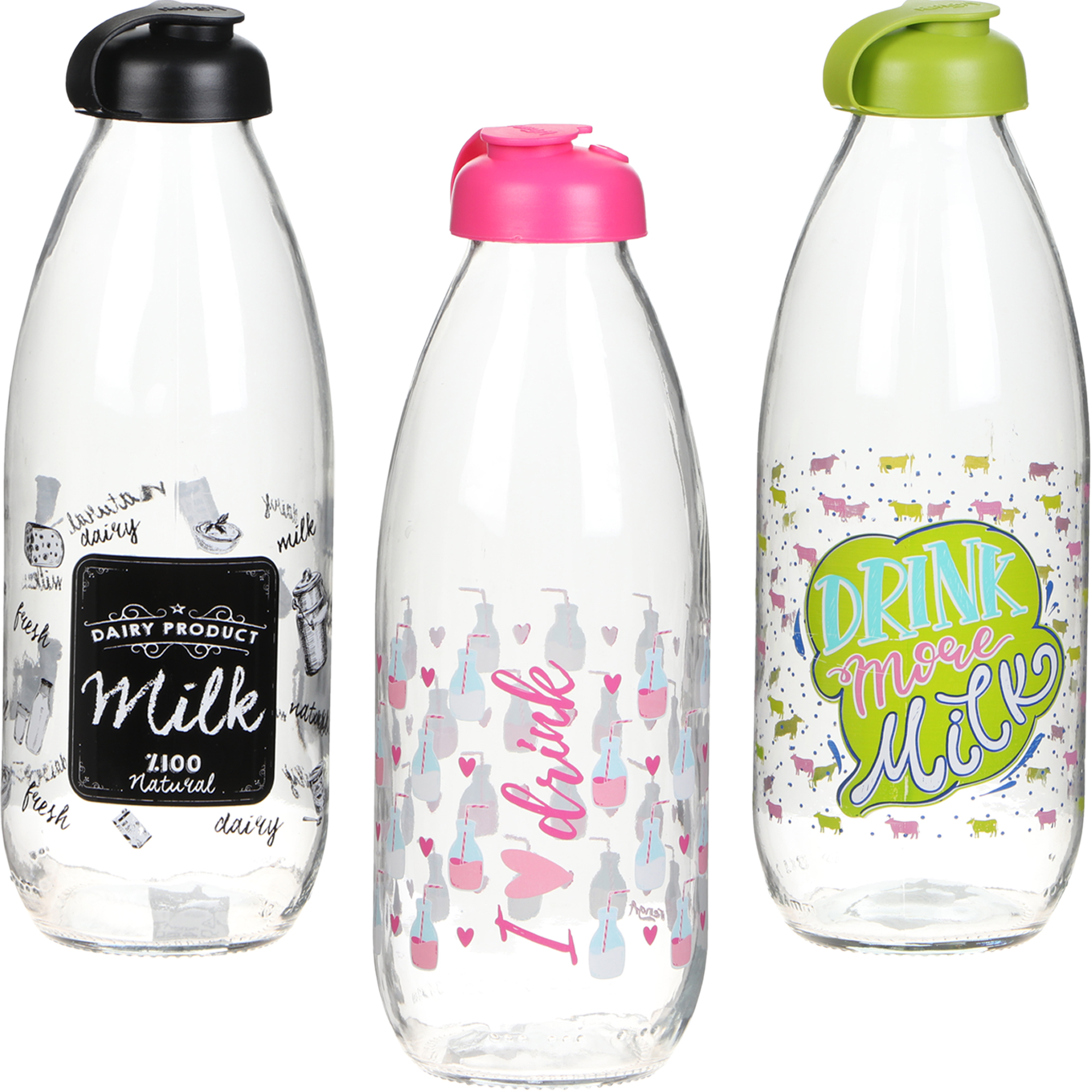 фото Бутылка для молока mercanlar fresh 1л с крышкой в ассортименте