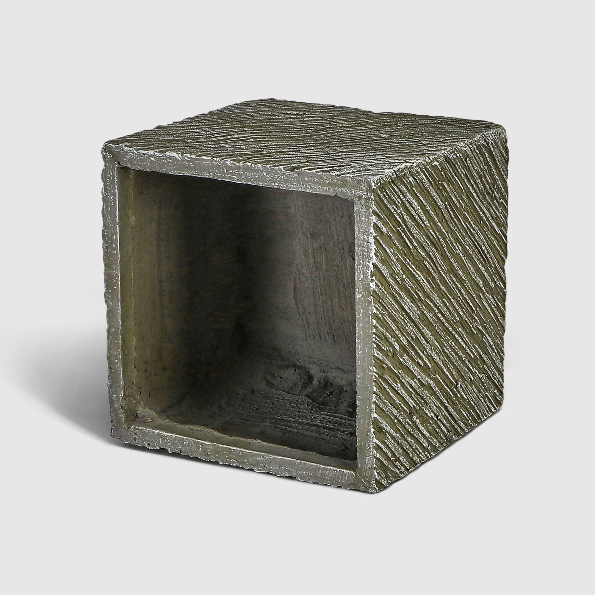 Кашпо Futong светло-серое куб 20х20x17 см, цвет светло-серый - фото 3