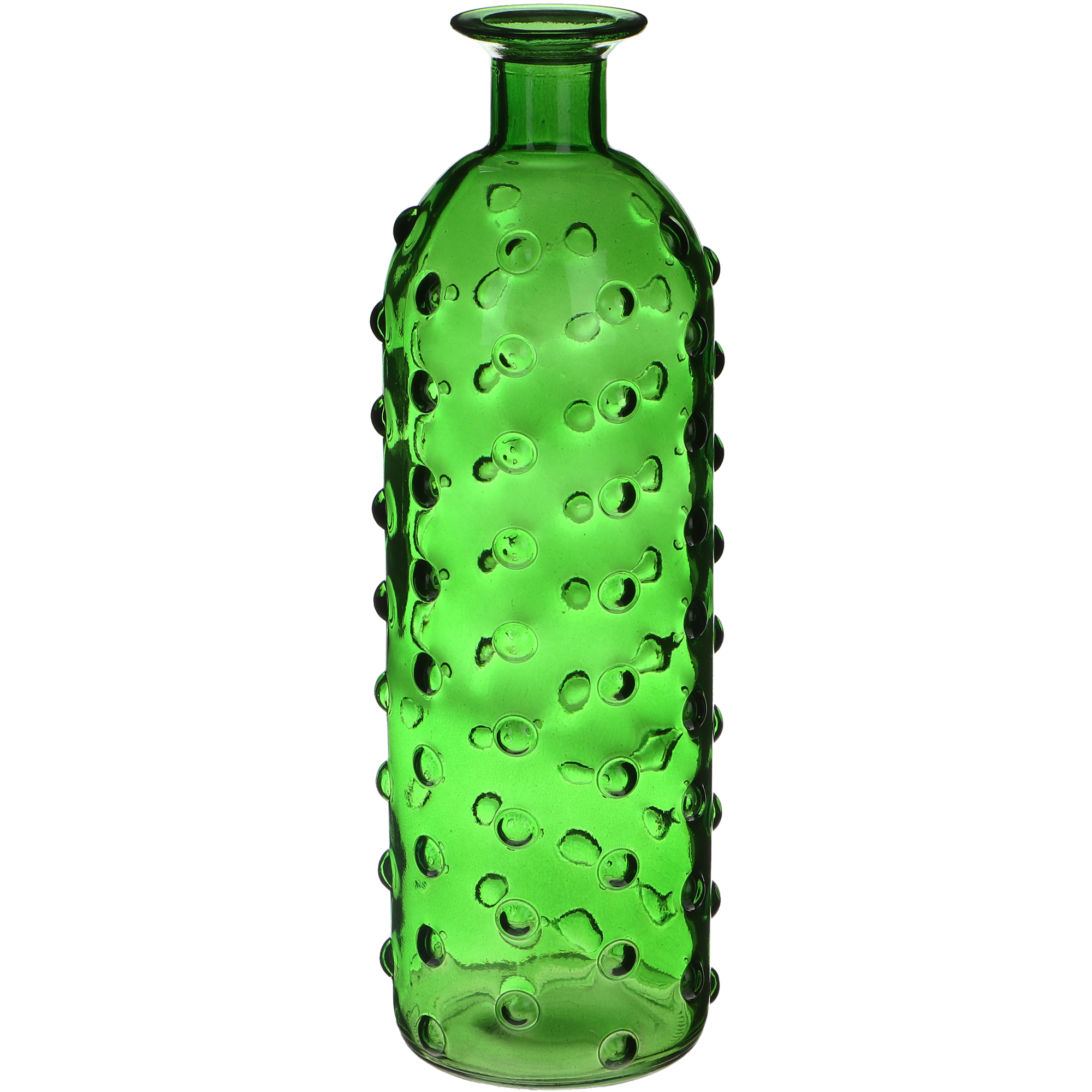 Ваза стеклянная Hakbijl Glass Bottle Bubble зелёная 9х26 см