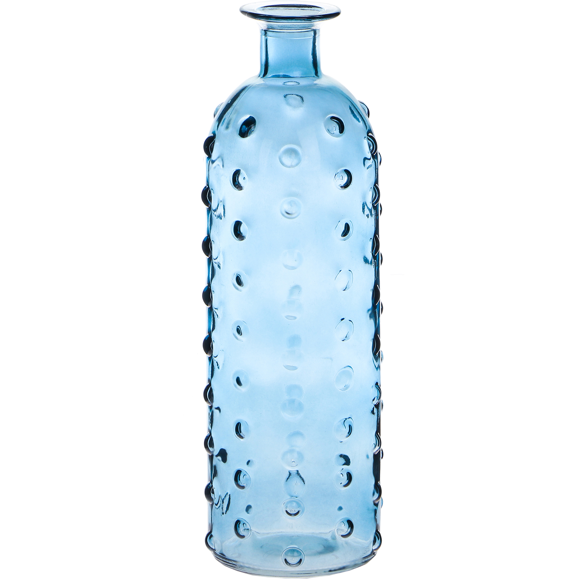 Ваза стеклянная Hakbijl Glass Bottle Bubble голубая 9х26 см
