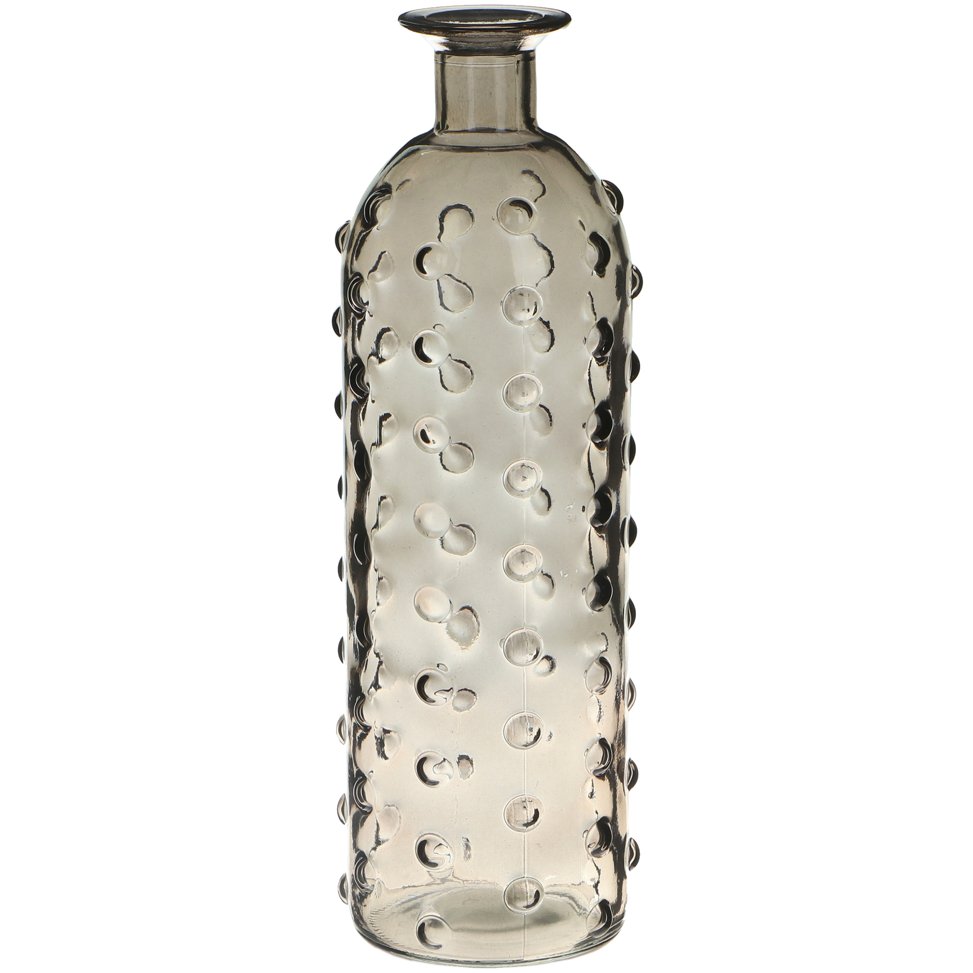 фото Ваза стеклянная hakbijl glass bottle bubble серая 9х26 см