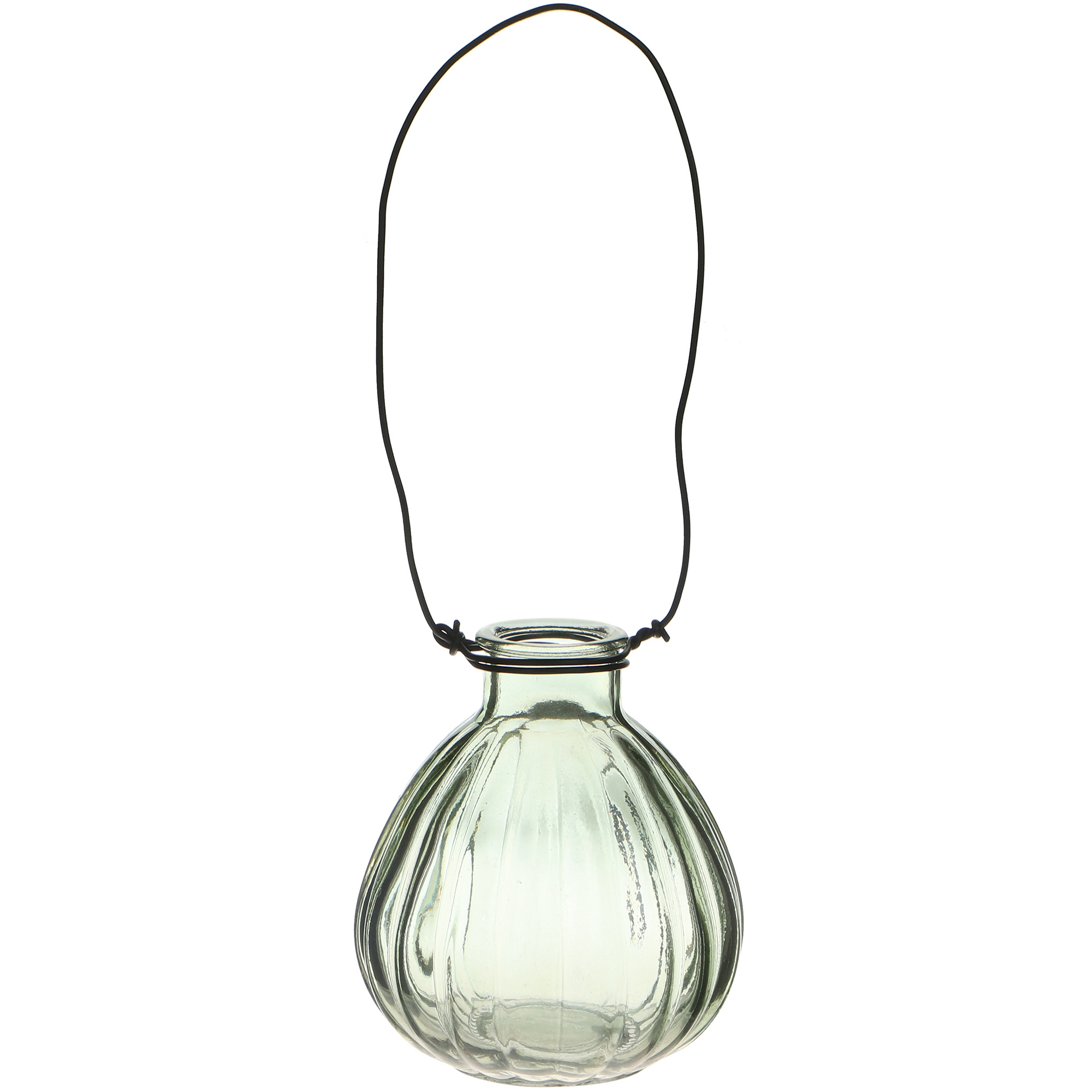 Ваза стеклянная Hakbijl Glass Bottle Pattern зелёная 10х18 см
