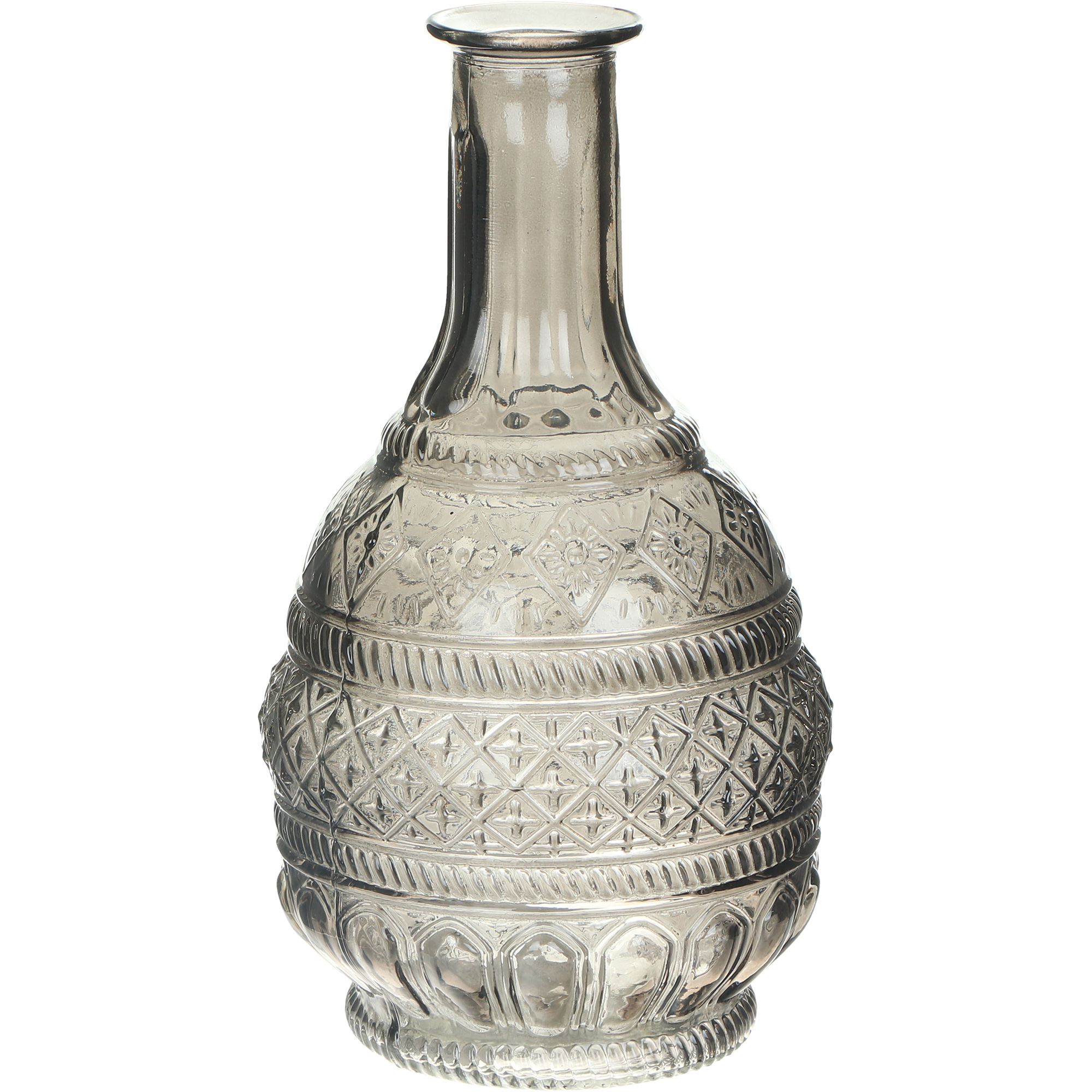 Ваза Hakbijl glass Bottle Pattern серый 10,5х23 см