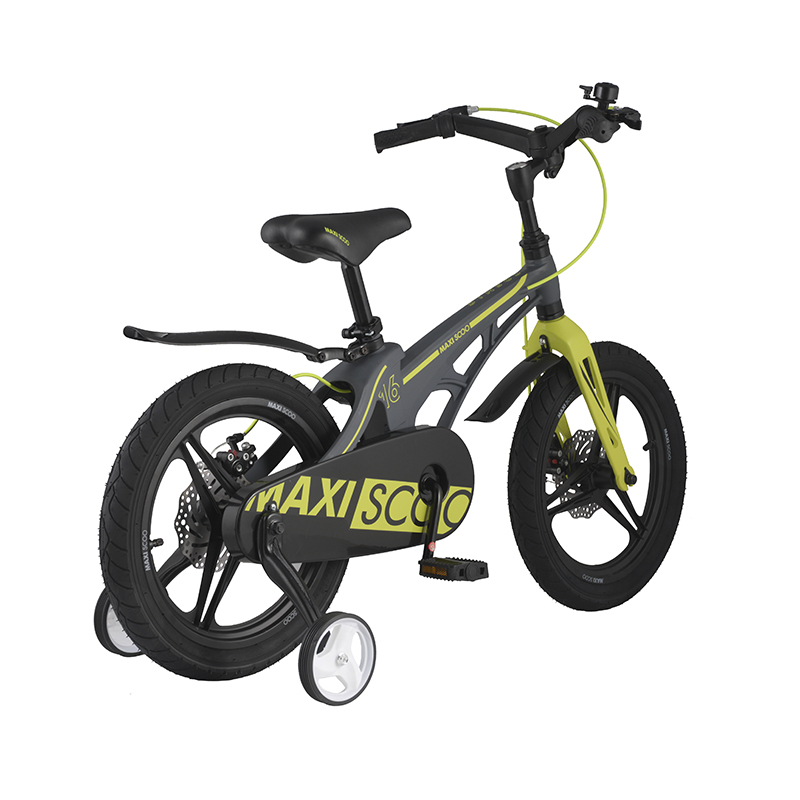 фото Детский двухколесный велосипед maxiscoo, серия "cosmic" (2021), делюкс, 16", серый матовый msc-c1607d