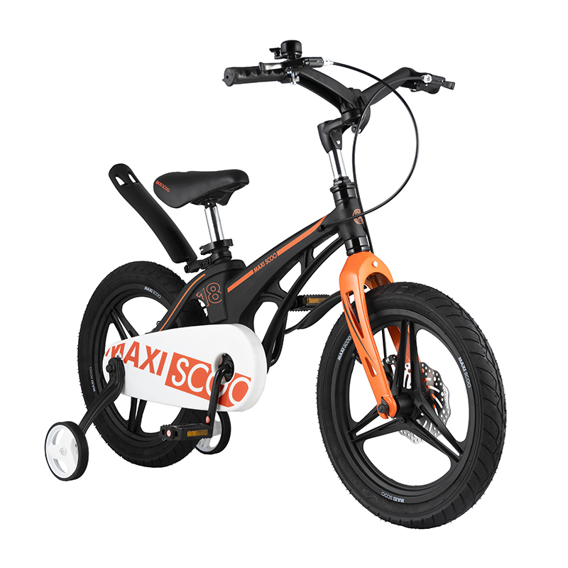 фото Детский двухколесный велосипед maxiscoo, серия "cosmic" (2021), делюкс, 18", черный матовый msc-c1808d