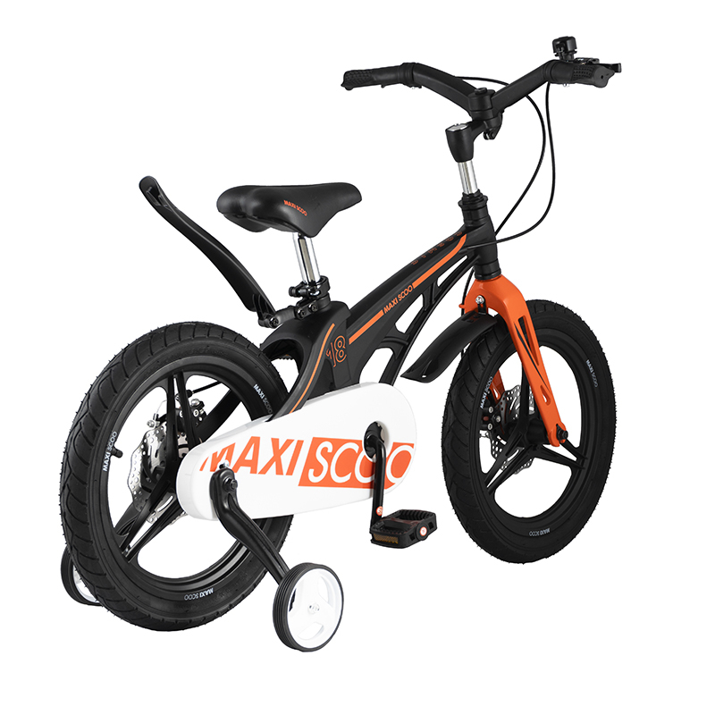фото Детский двухколесный велосипед maxiscoo, серия "cosmic" (2021), делюкс, 18", черный матовый msc-c1808d