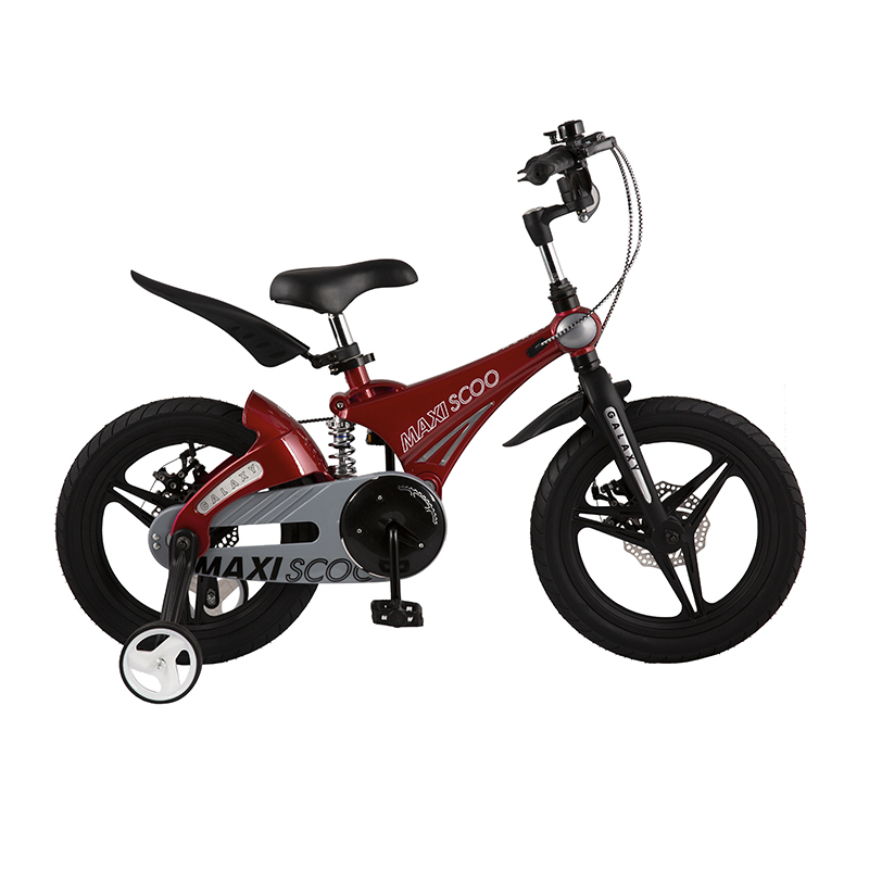 фото Детский двухколесный велосипед maxiscoo, серия "galaxy" (2021), делюкс, 16", красный msc-g1604d