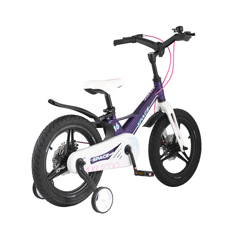 фото Детский двухколесный велосипед maxiscoo серия "space" (2021), делюкс, 16", фиолетовый msc-s1606d