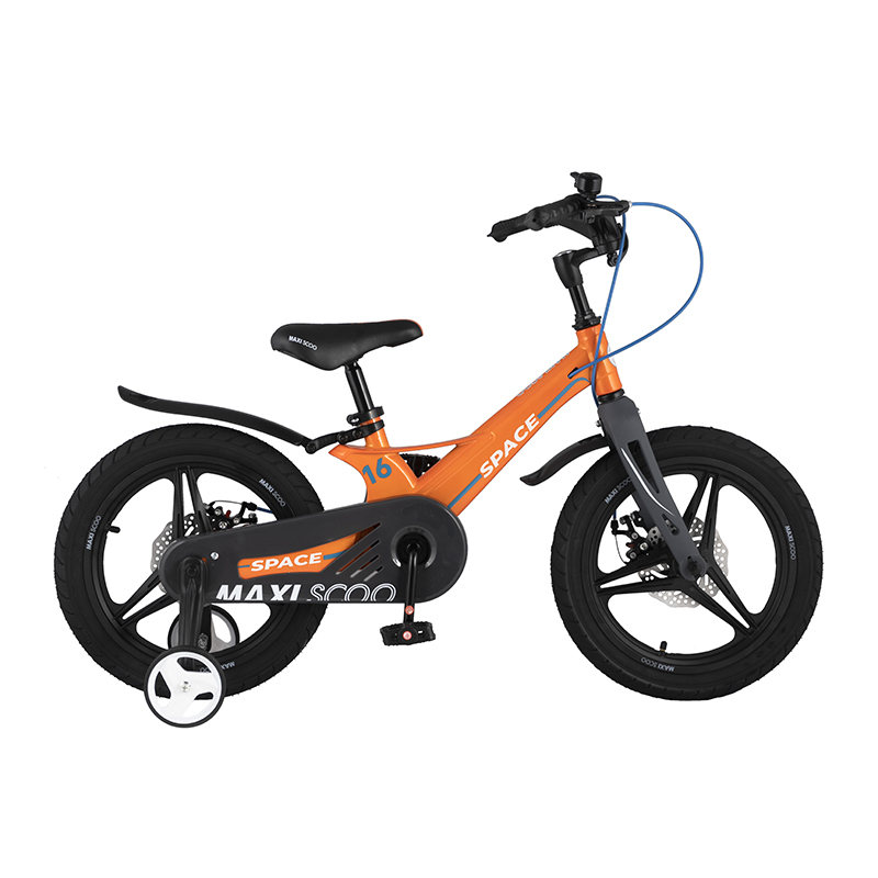 фото Детский двухколесный велосипед maxiscoo серия "space" (2021), делюкс, 16", оранжевый msc-s1610d
