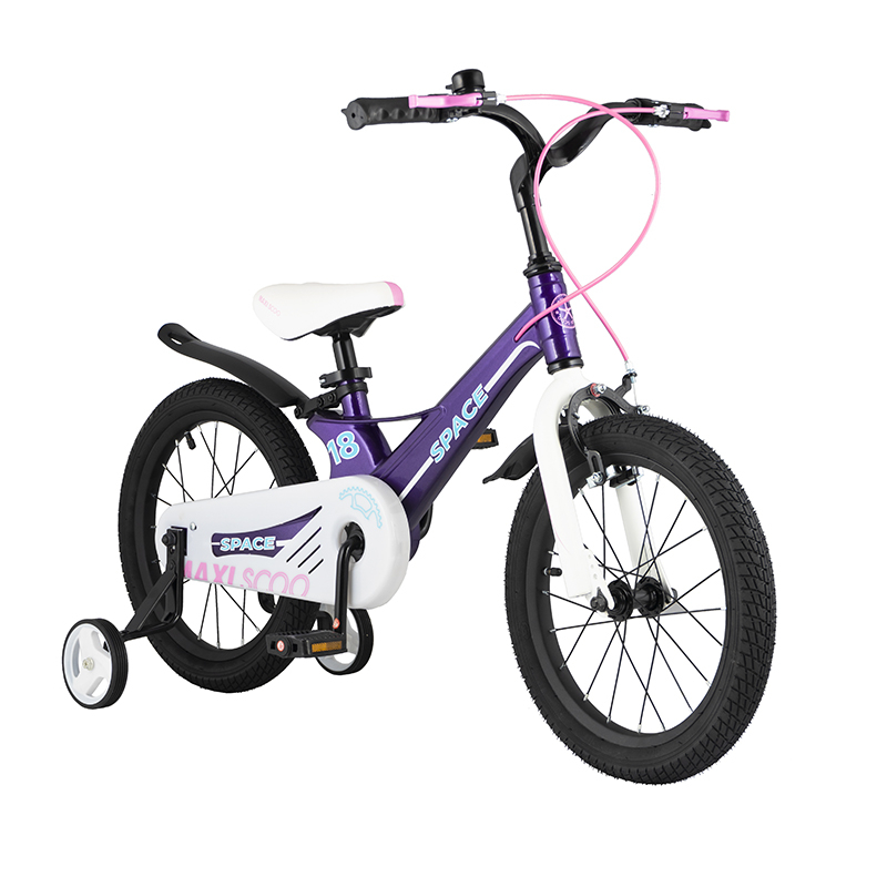 фото Детский двухколесный велосипед maxiscoo серия "space" (2021), стандарт, 18", фиолетовый msc-s1806