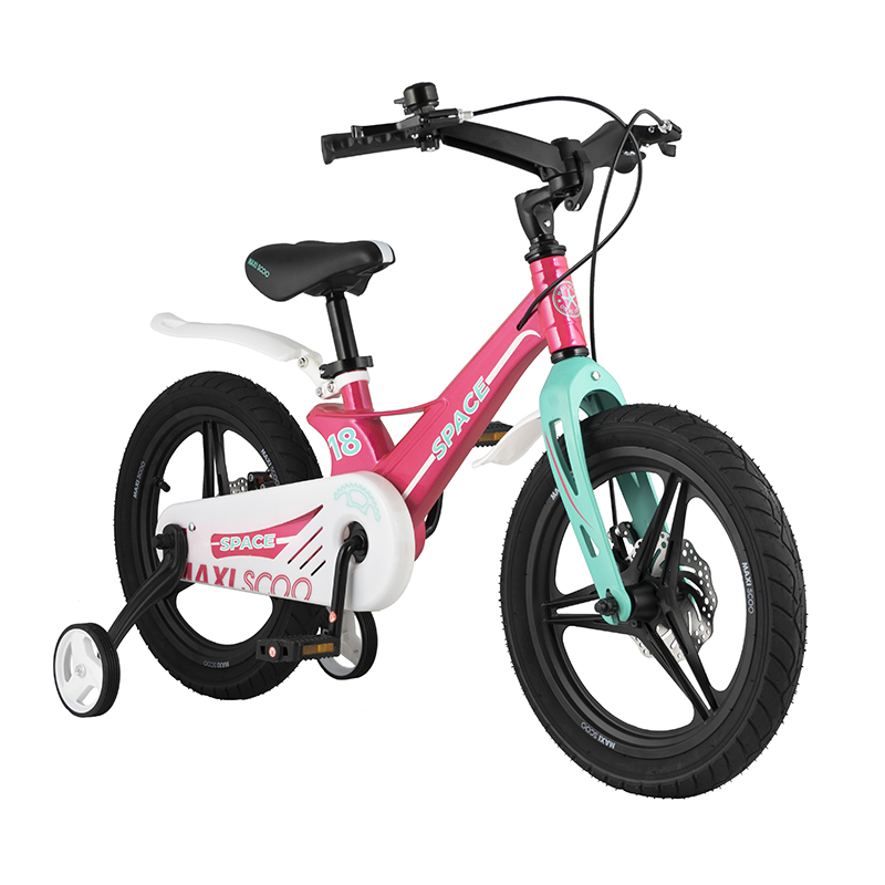 фото Детский двухколесный велосипед maxiscoo серия "space" (2021), делюкс, 18", розовый msc-s1807d