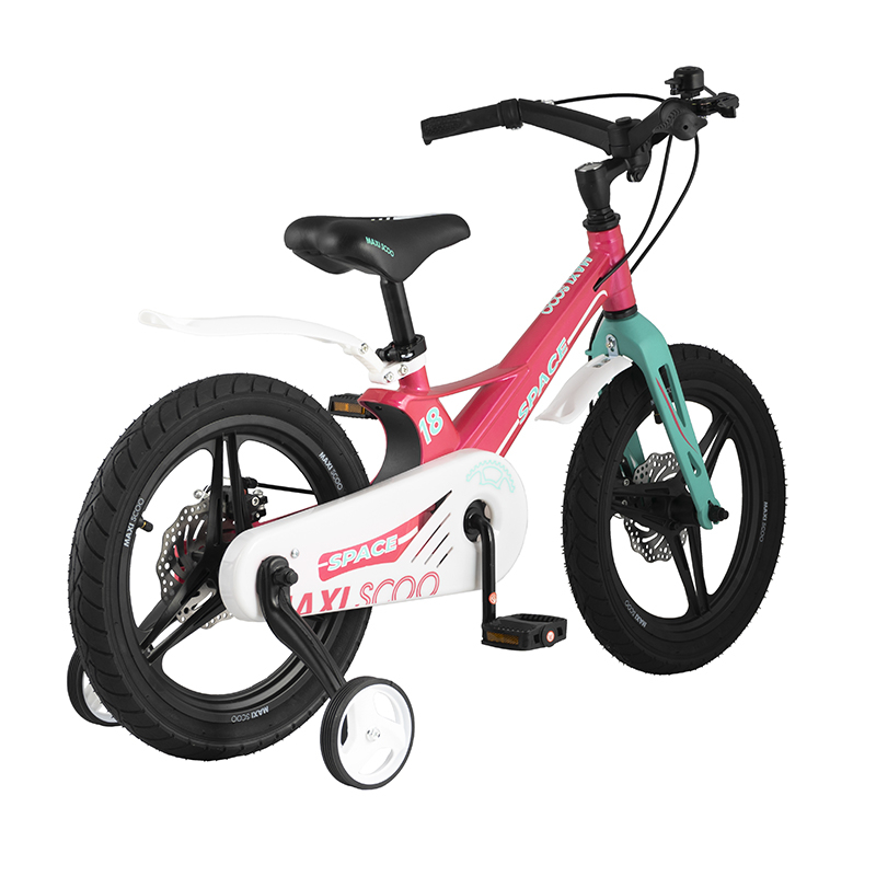 фото Детский двухколесный велосипед maxiscoo серия "space" (2021), делюкс, 18", розовый msc-s1807d
