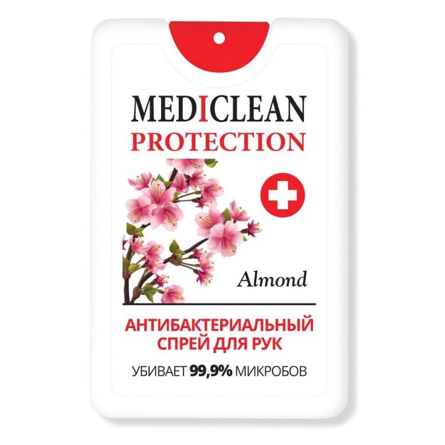 фото Антибактериальный спрей для рук almond 20 мл mediclean protection
