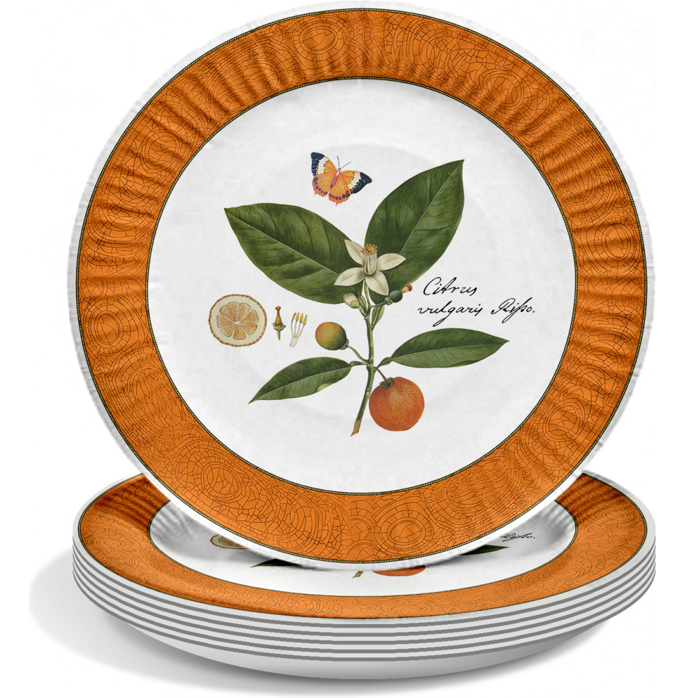 Набор одноразовых тарелок PrioritY Апельсин 25 см 6 шт