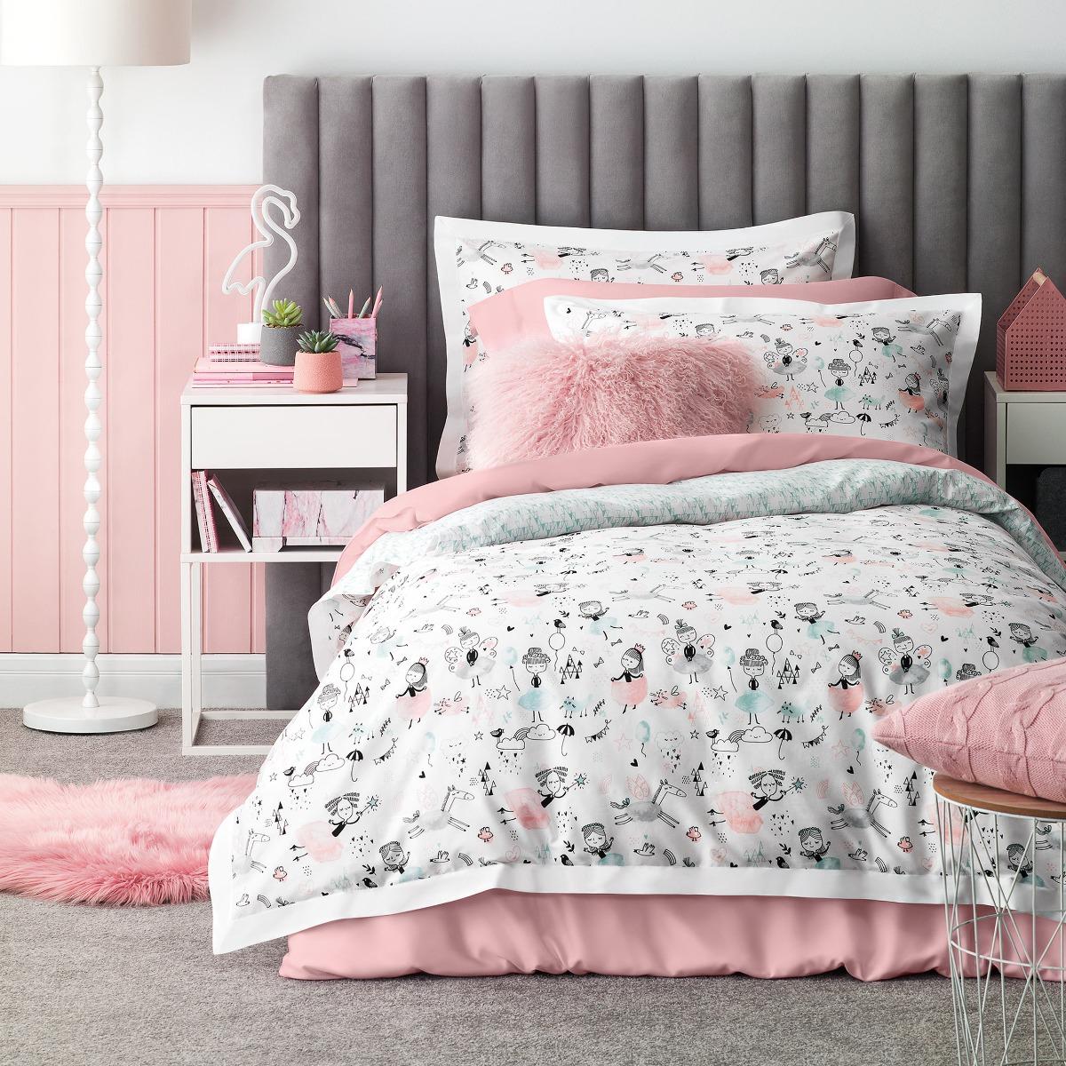 фото Комплект постельного белья kids by togas мериленд белый с розовым полуторный