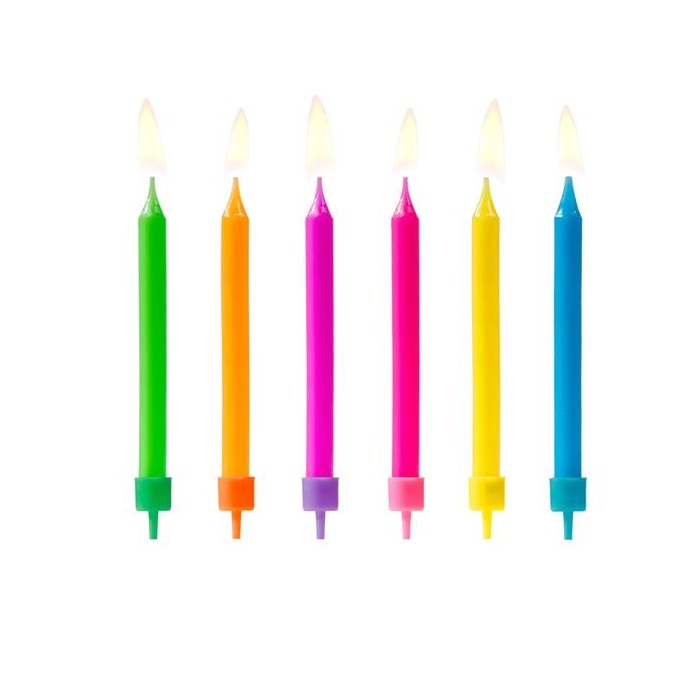 Свеча праздничная Party Deco разноцветный 6.5см 6шт в ассортименте - фото 1
