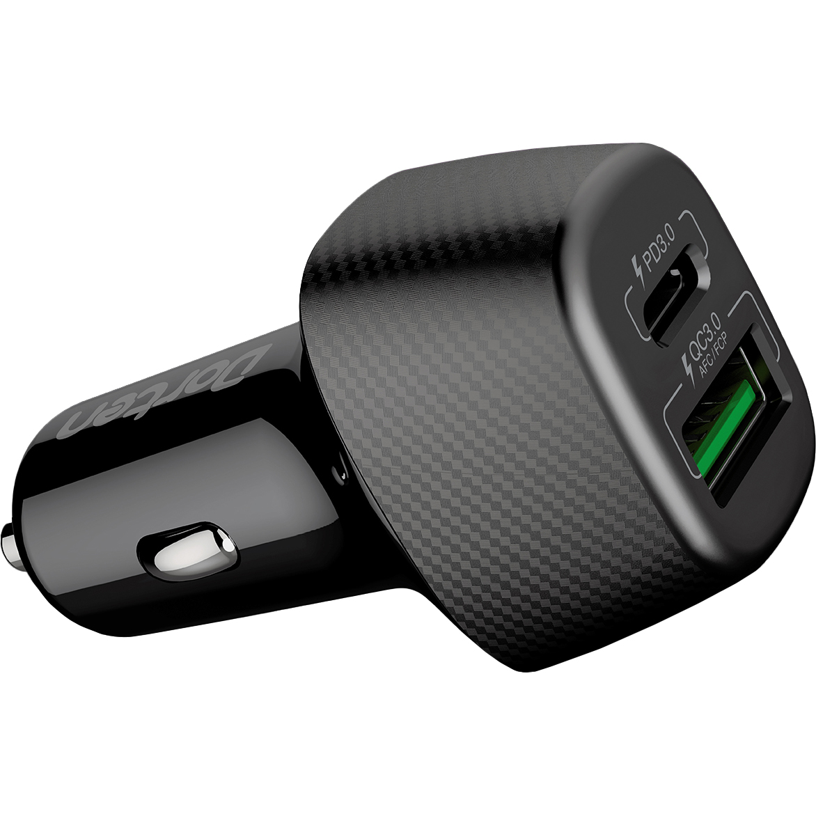 фото Автомобильное зарядное устройство dorten 2-port usb 36w car quick charger qc3.0+pd3.0 черный dn210102