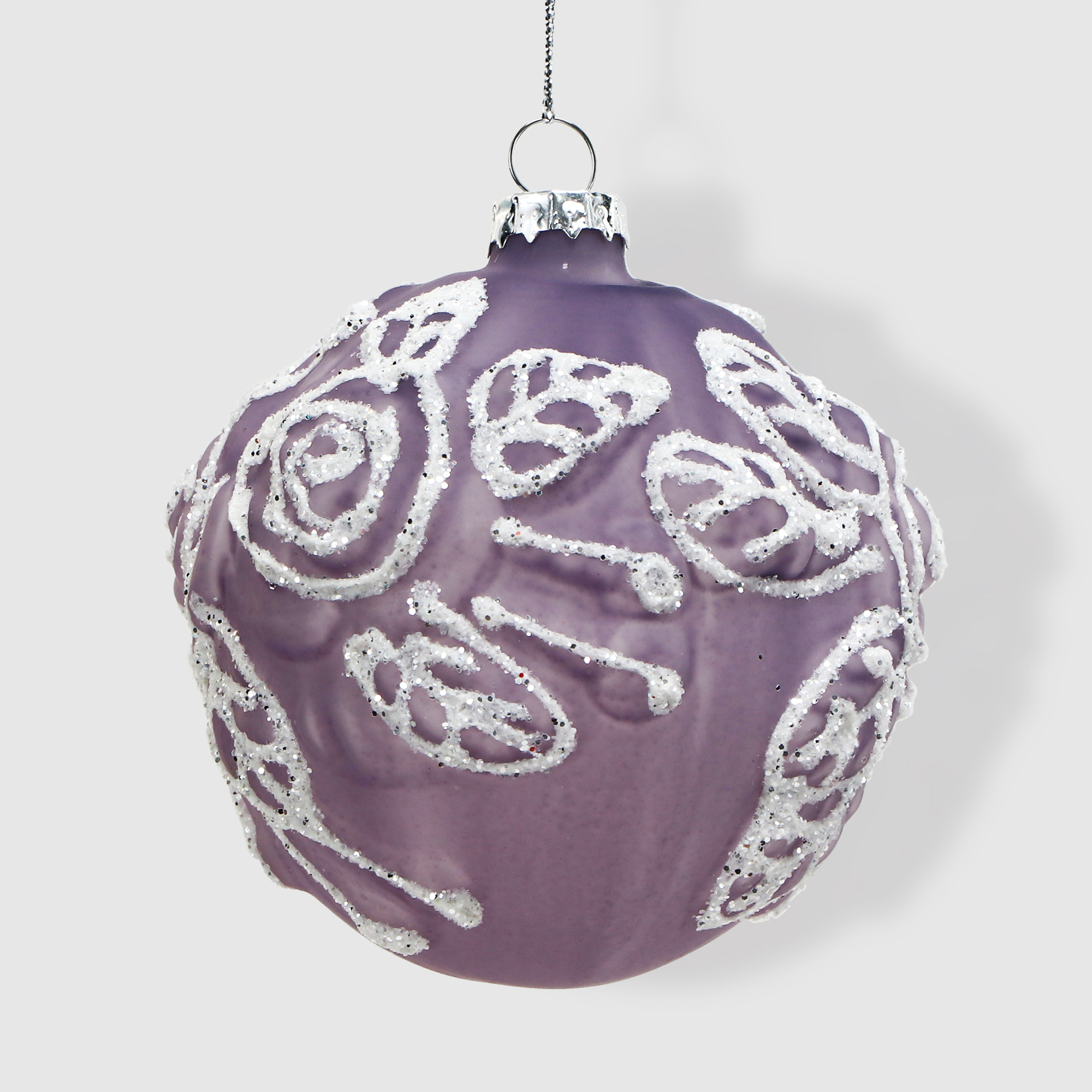 

Шар Yancheng Shiny YUSJ200757 стеклянный с узором фиолетовый 8 см