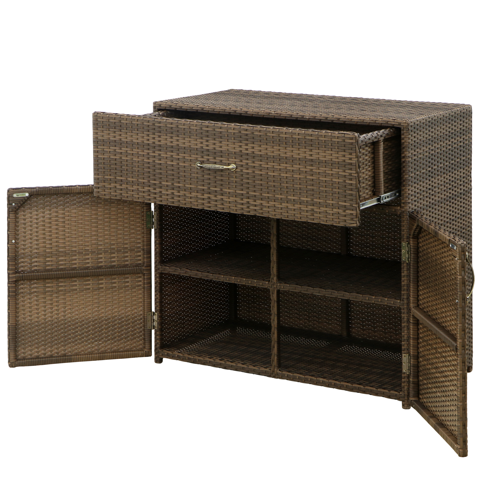 Шкаф Mavi rattan LR21/BR 100х55х90 см, цвет коричневый - фото 3