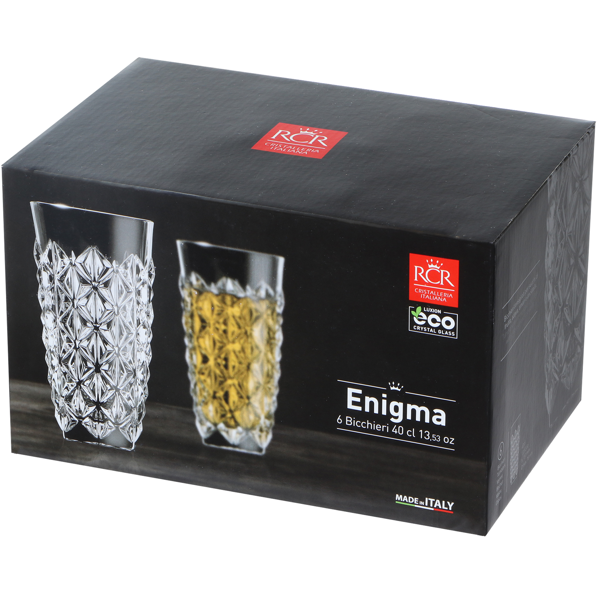 Набор бокалов для воды Rcr Enigma люксион 400 мл 6 шт, цвет прозрачный - фото 3