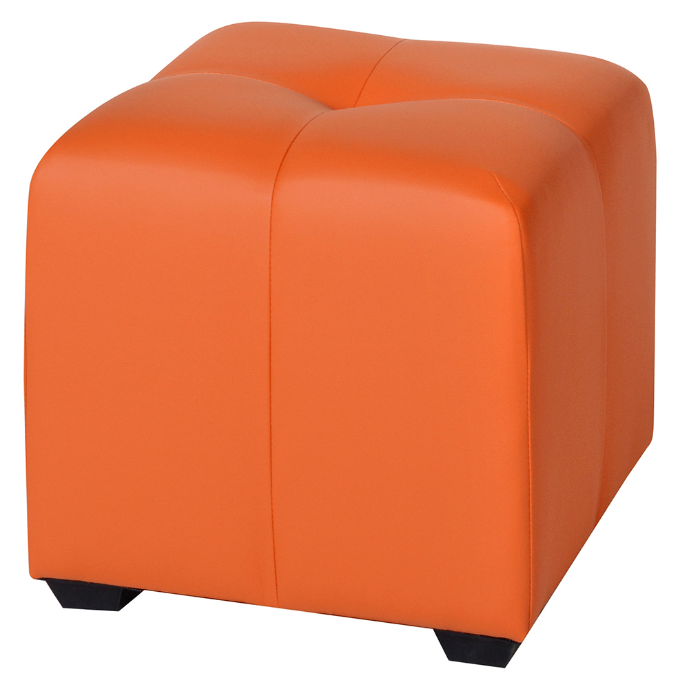 Пуф Dreambag Николь оранжевая экокожа 40х40х40 см, цвет оранжевый - фото 1