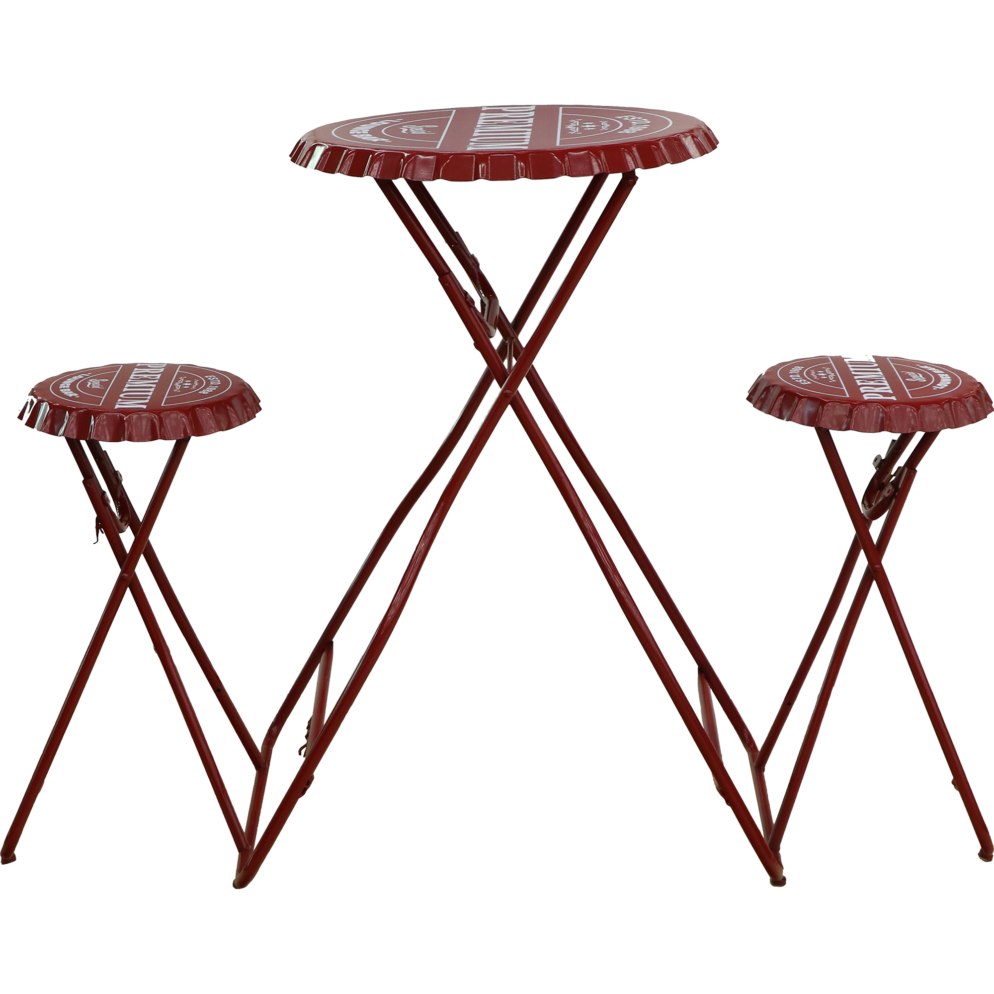 Мебель Koopman furniture пивная пробка 2 табурета и стол, цвет красный, размер 60х60х100 см - фото 2