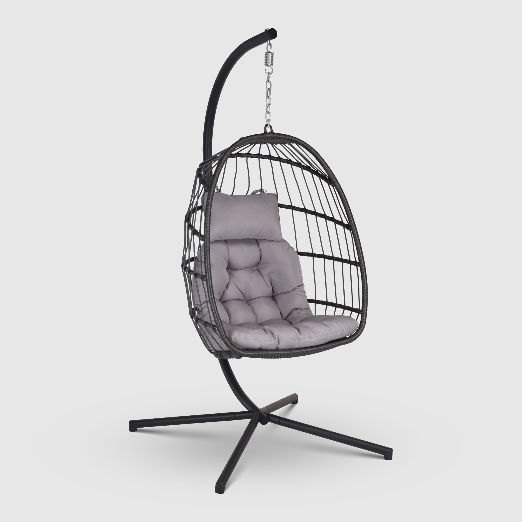 Кресло подвесное Koopman furniture с подушкой 95x95x196 см, цвет серый