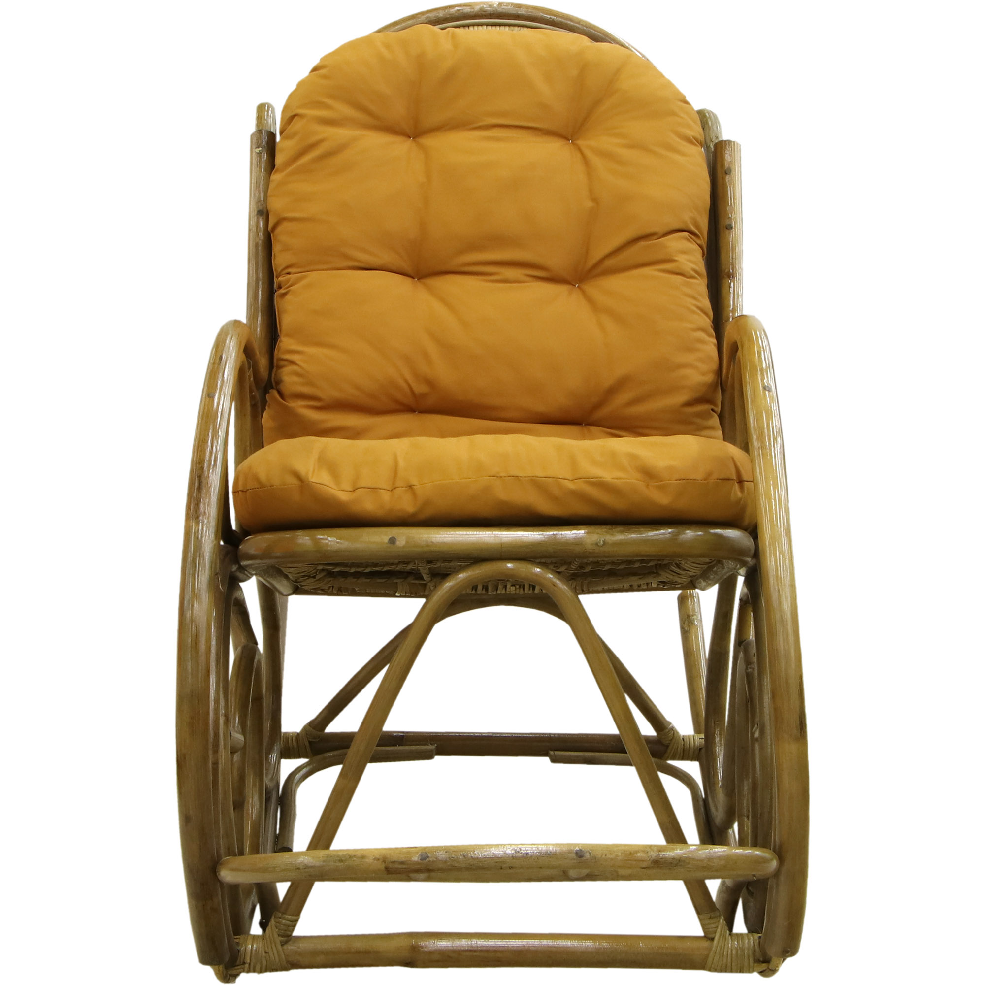 Кресло-качалка Rattan grand Medium Brown с подушками, цвет светло-коричневый - фото 2