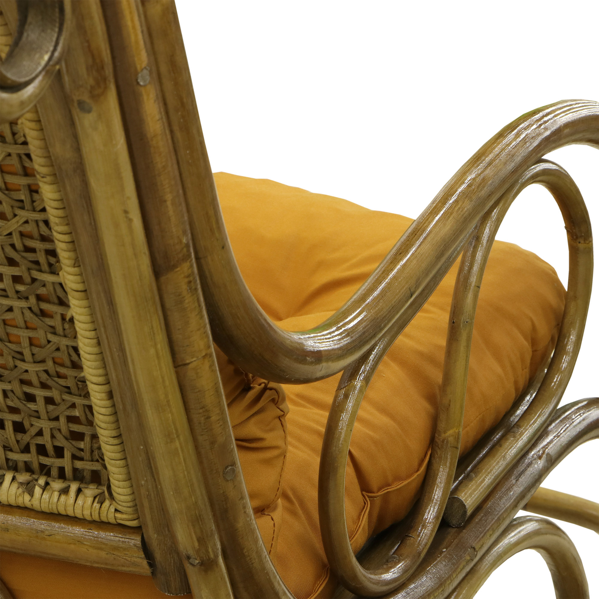Кресло-качалка Rattan grand Medium Brown с подушками, цвет светло-коричневый - фото 4